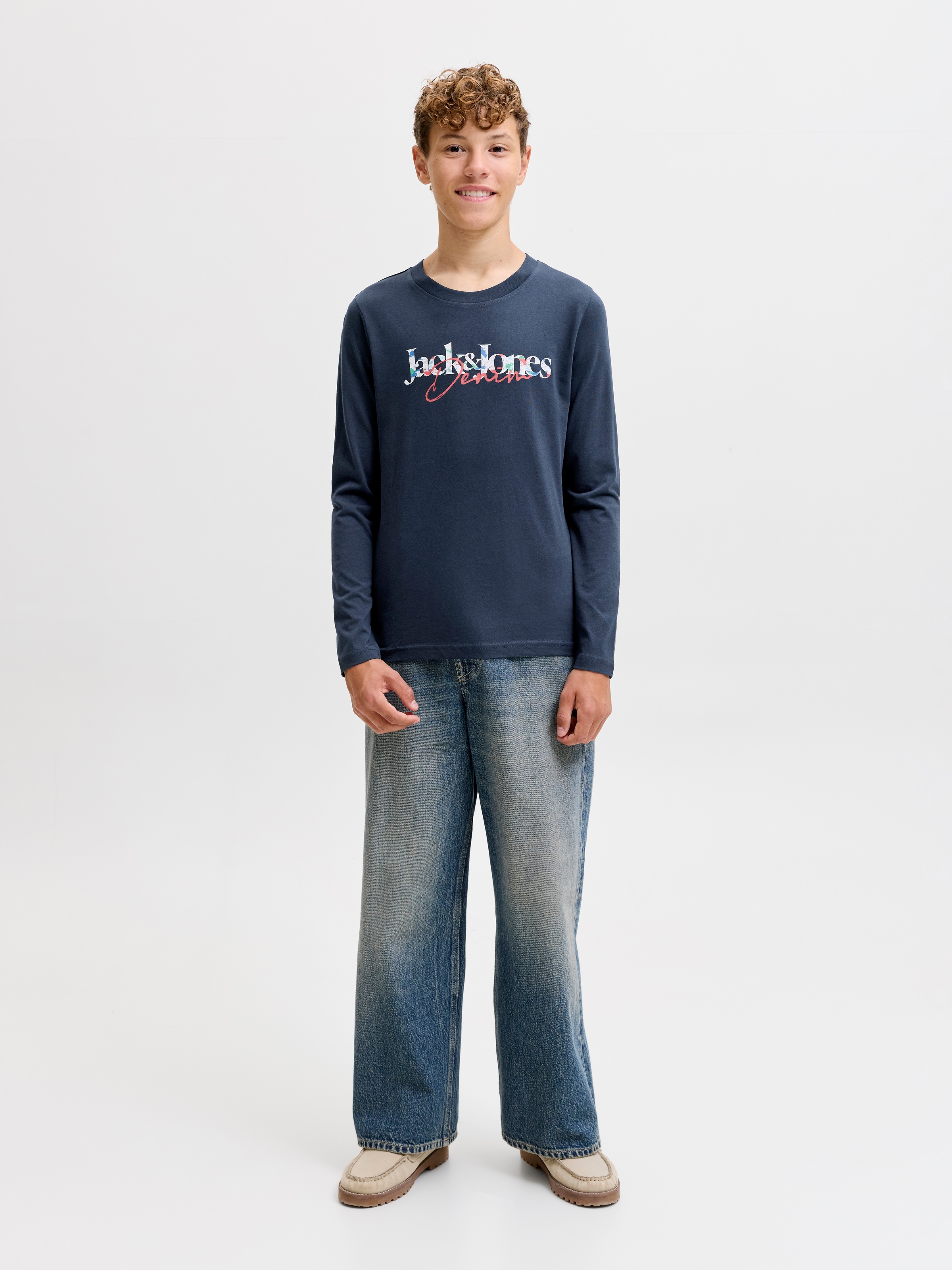 Jack & Jones Junior Langarmshirt »JJTOM TEE LS CREW NECK JNR« Baumwolle, regular fit