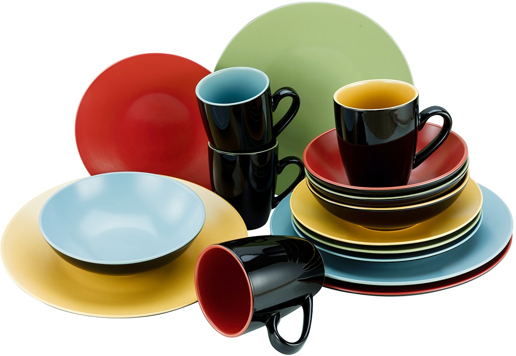 CreaTable Kombiservice »Very Funny«, (Set, 16 tlg.), 4 Farben im Set