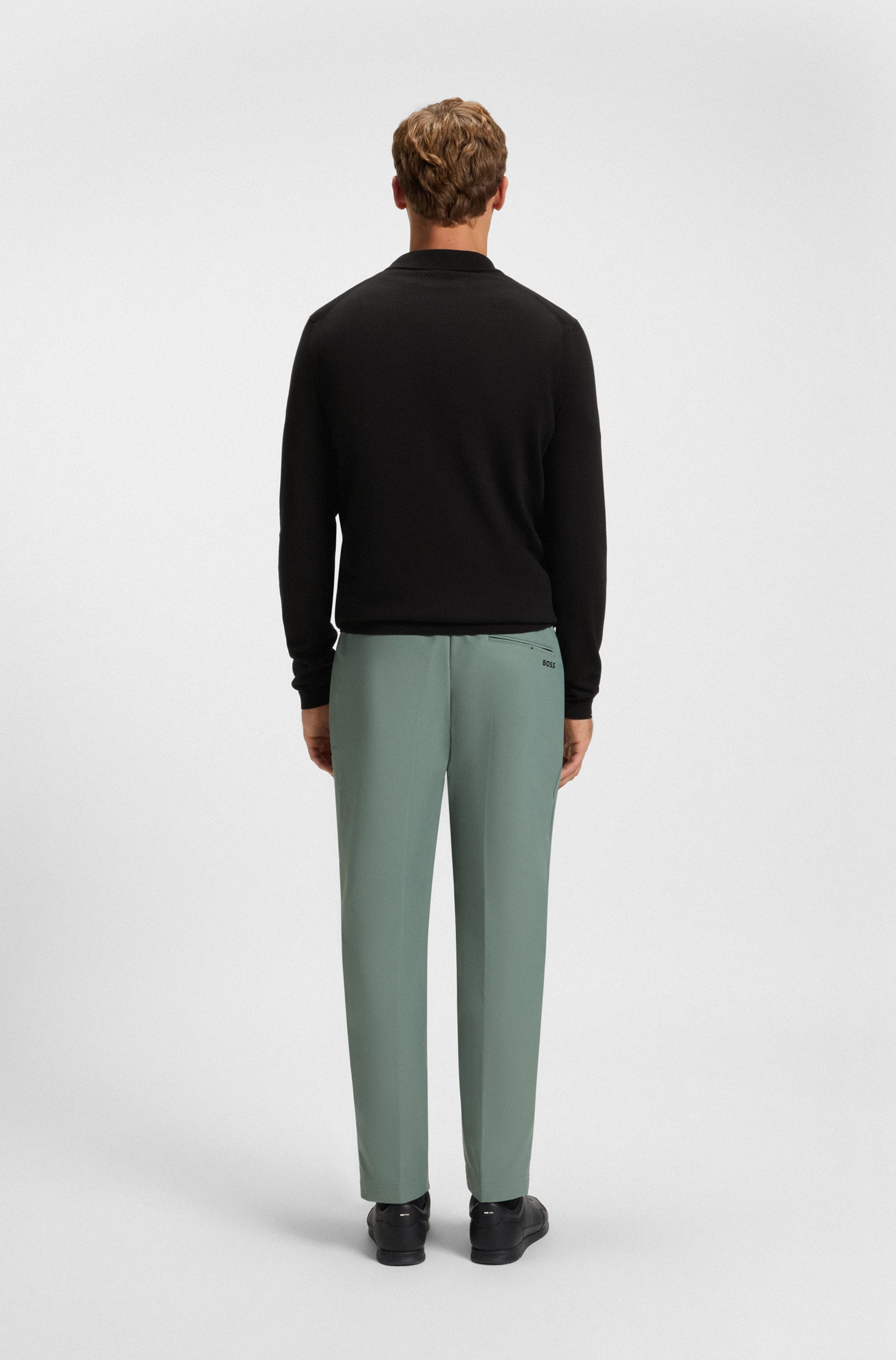 BOSS GREEN Strickpullover »KN Ever-X PL«, mit Reißverschluss, regular fit, toniges Logo
