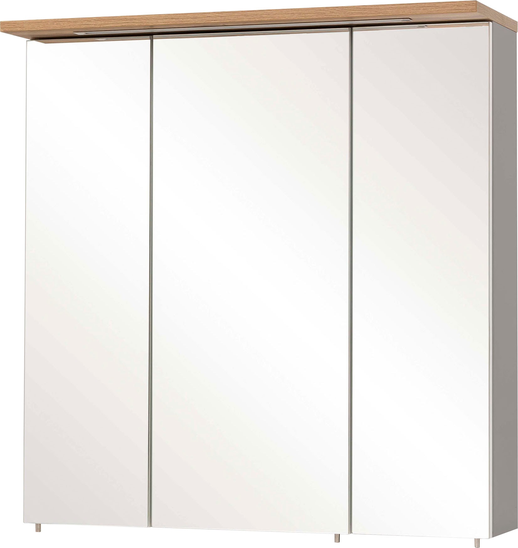 Schildmeyer Spiegelschrank »Profil«, Breite 70 cm, 3-türig, LED-Beleuchtung, Schalter-/Steckdosenbox