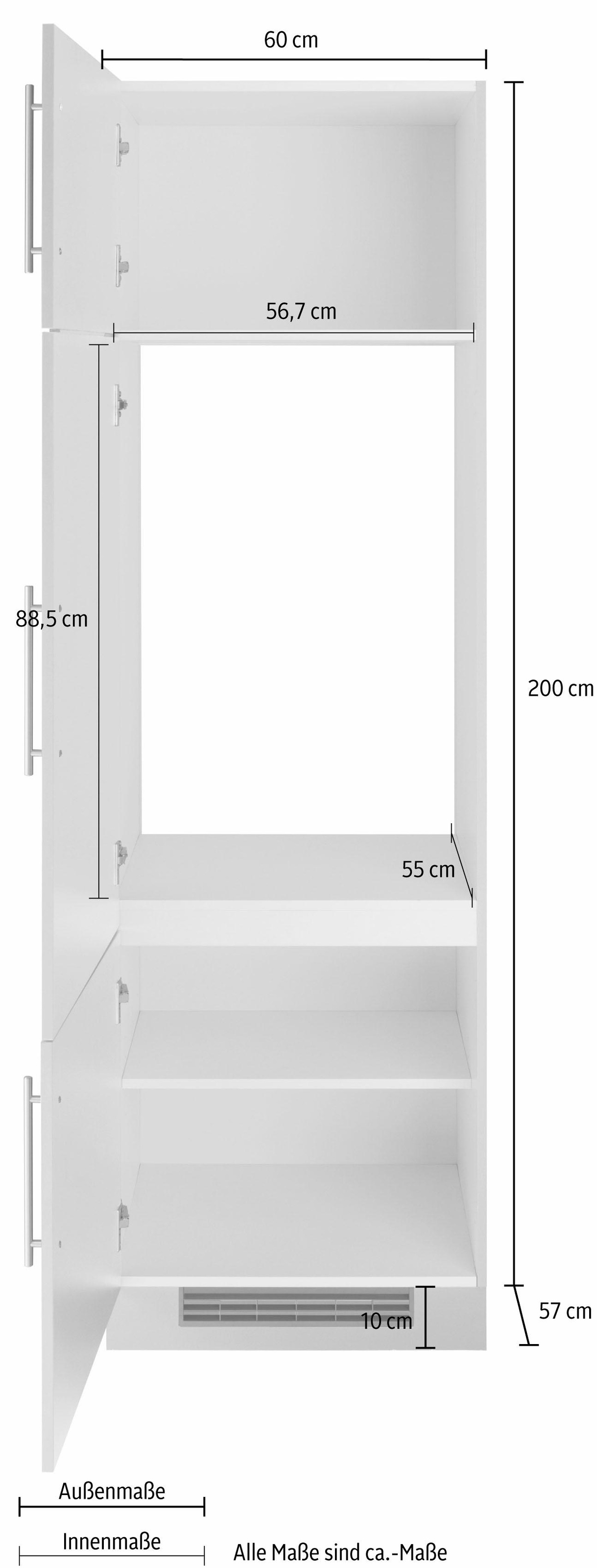 wiho Küchen Kühlumbauschrank »Cali«, 60 cm breit, ohne E-Gerät