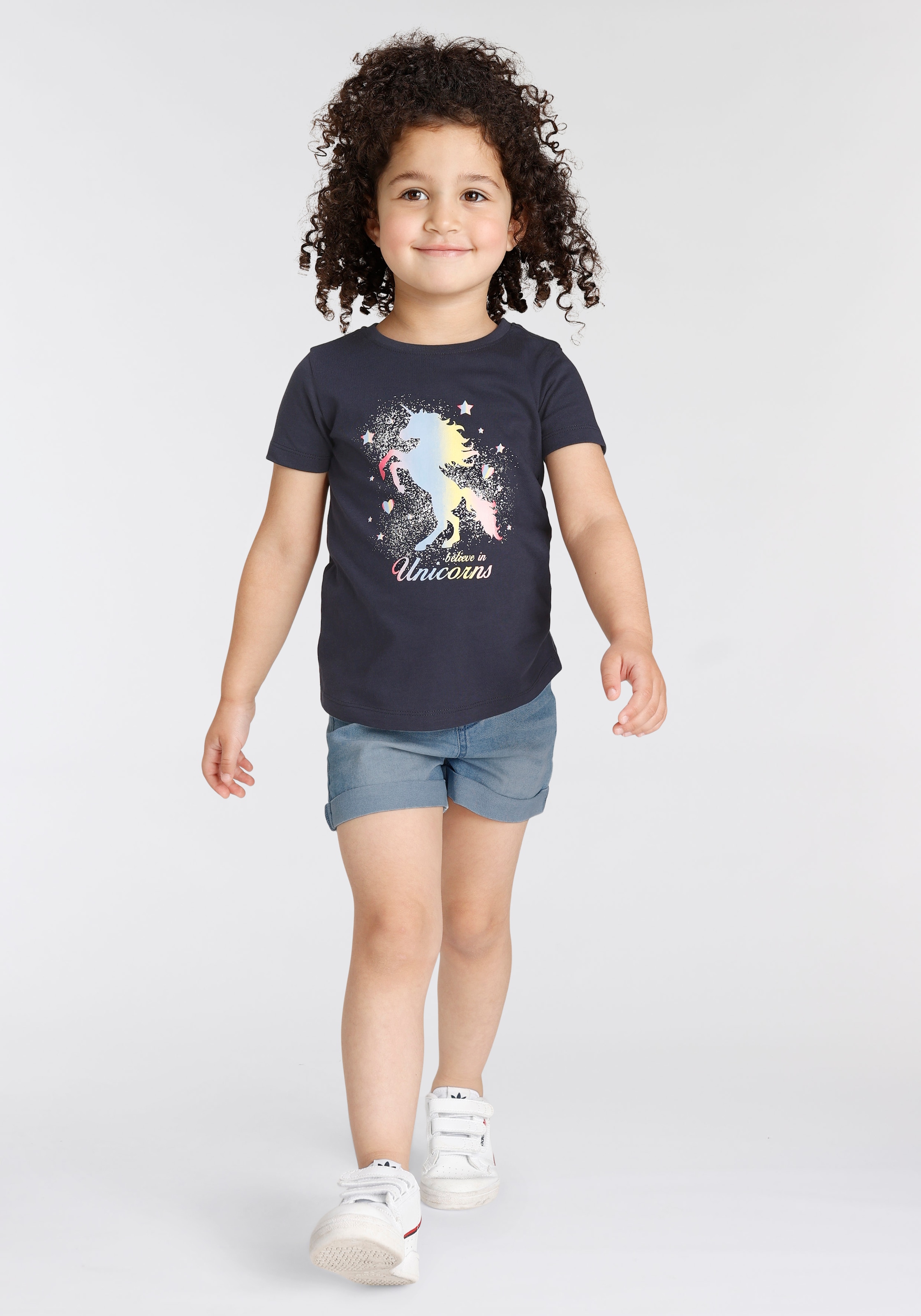 Glitzerdruck mit OTTO T-Shirt bei in KIDSWORLD kaufen Unicorns«, »believe