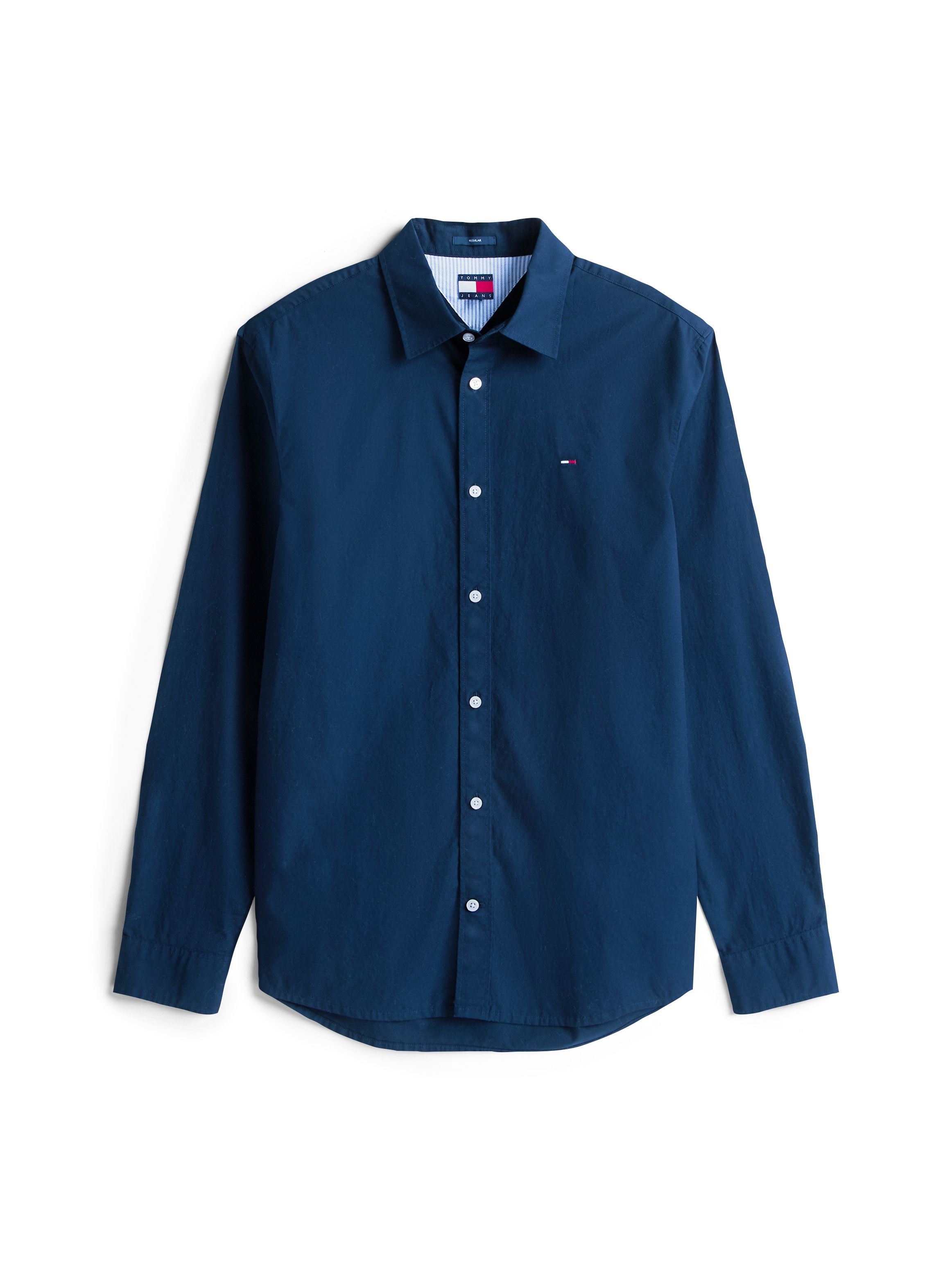 Tommy Jeans Langarmhemd »TJM POPLIN«, Regular fit, Kentkragen