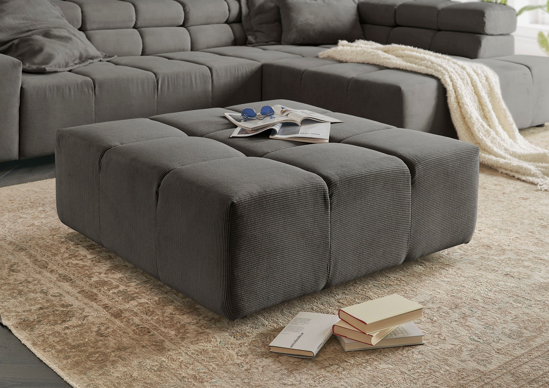 INOSIGN Polsterhocker »Ancona«, passend zur "Ancona"-Polsterserie, auch in Cord + Easy Care