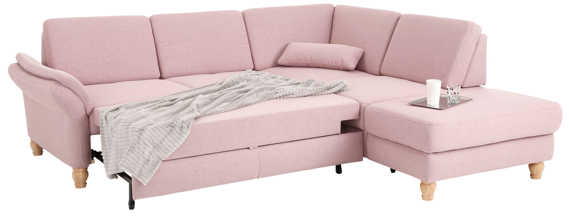 Home affaire Ecksofa »Palace L-Form«, incl. Sitztiefenverstellung, wahlweise mit Bettfunktion und Stauraum