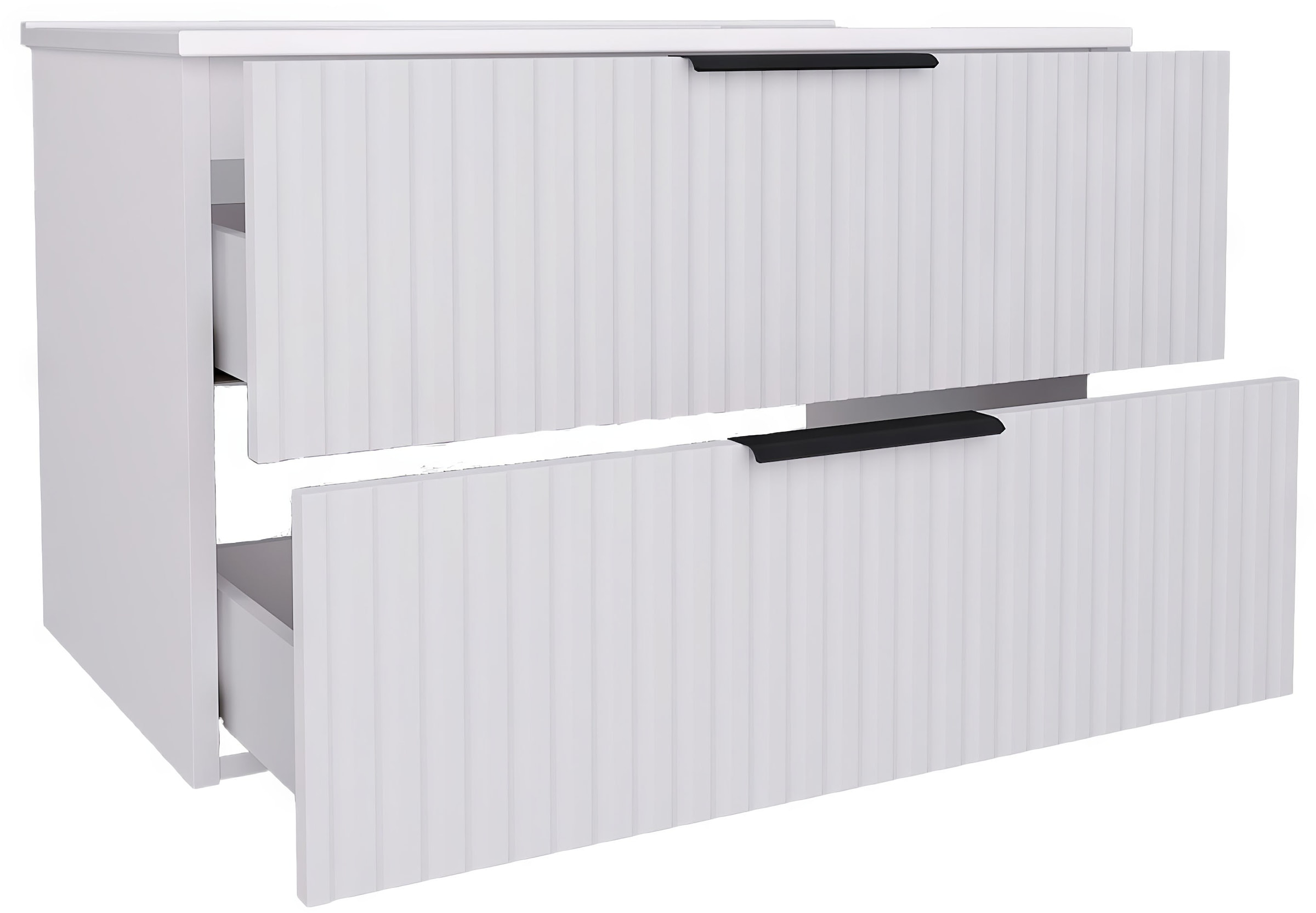 welltime Waschtisch »TIBU mit Waschbecken, Badmöbel, zwei Schubladen, Breite 60/80 cm« Badschrank mit Waschbecken, Softclose, Maße B/H/T: 81,5/53/47 cm