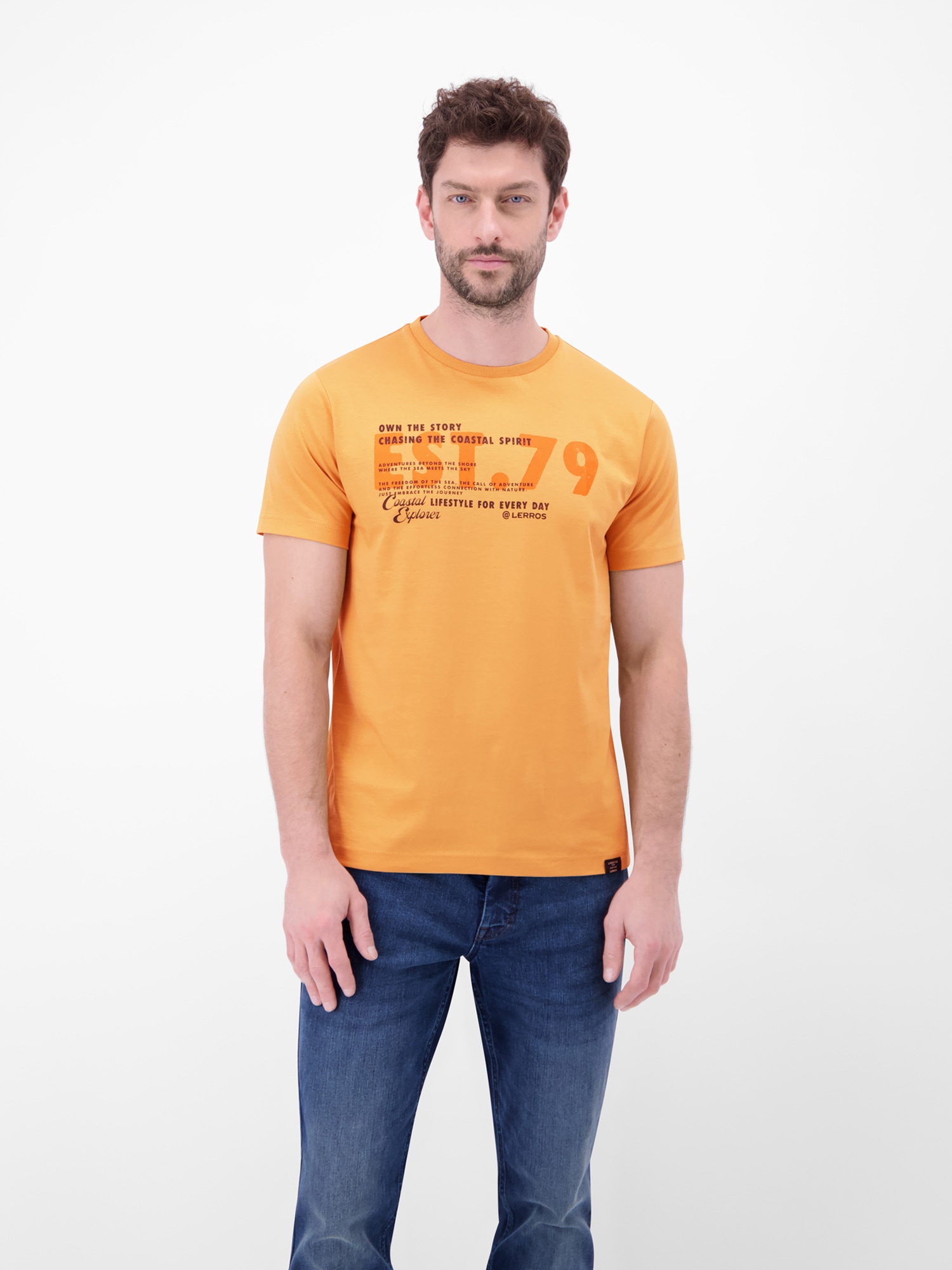 LERROS T-Shirt »T-Shirt aus Baumwolle mit Brustprint«