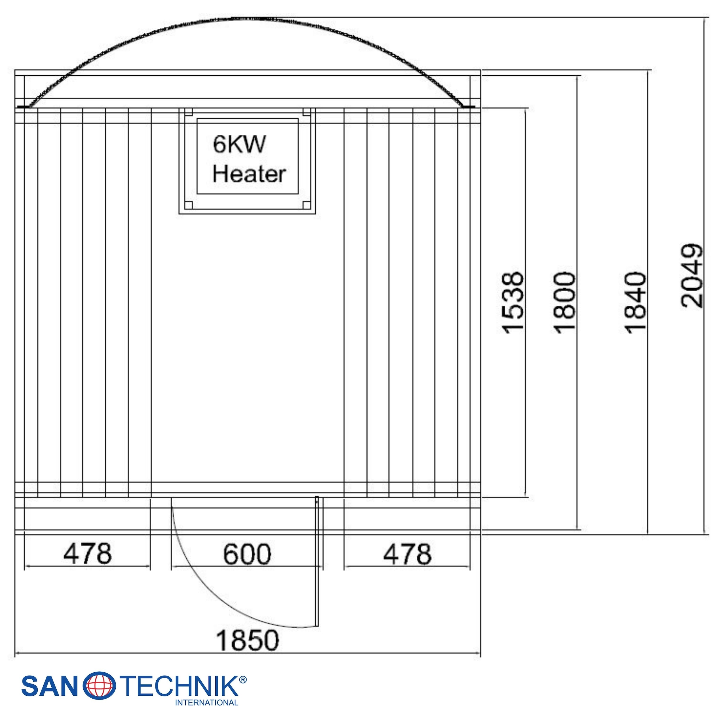 Sanotechnik Sauna »Außensauna NYBORG« für 4 oder 6 Personen; inkl. 6 kW oder 8 kW Saunaofen und Saunasteine