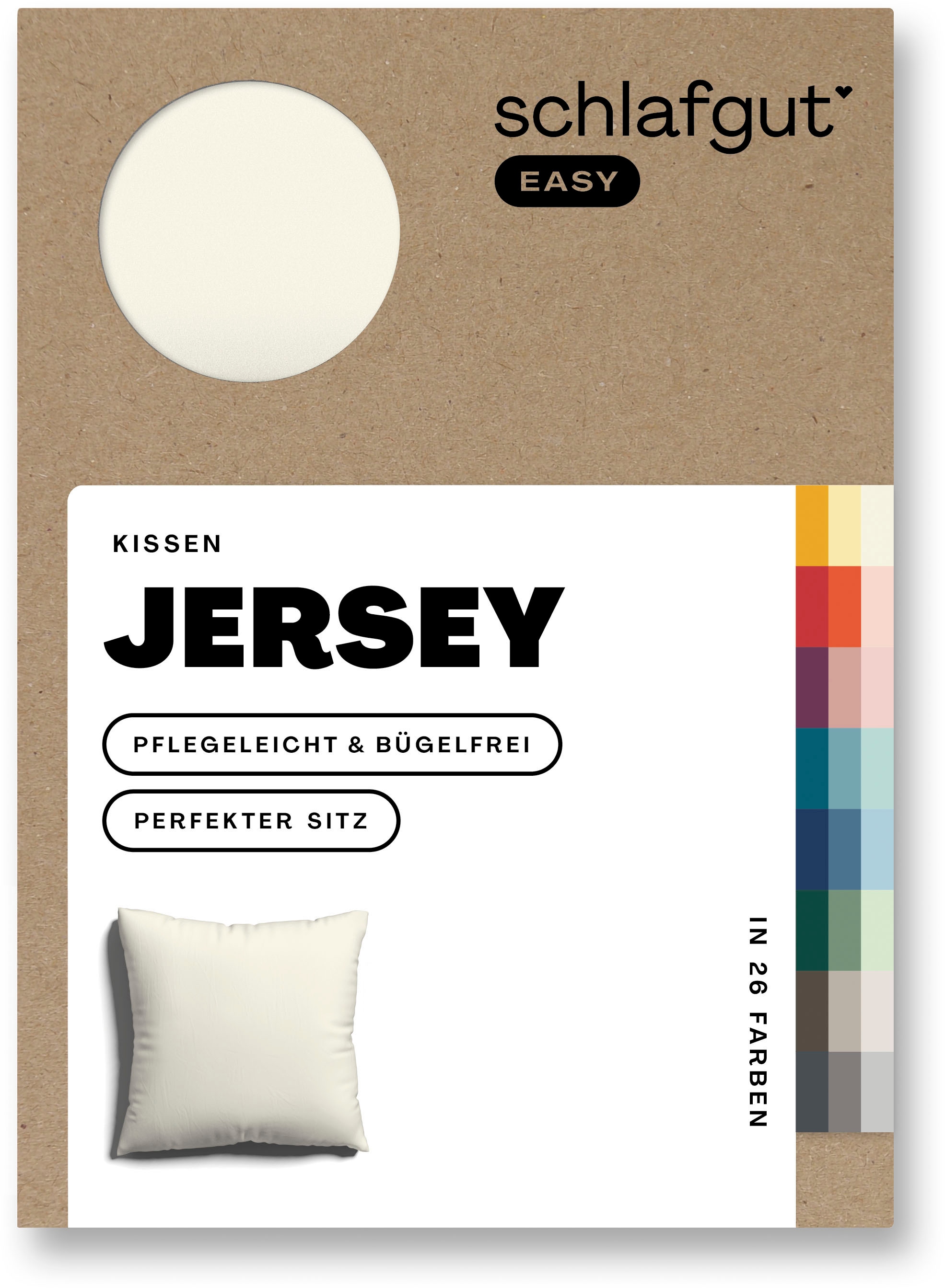 Schlafgut Kissenbezug »EASY Jersey«, (1 St.), Kissenhülle mit Reißverschluss, weich und saugfähig, Kissenbezug