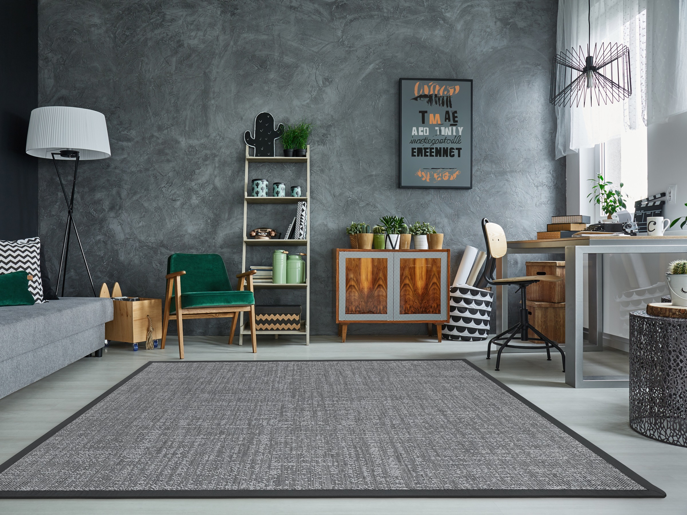 Dekowe Teppich »Basic S2 Chiffron« rechteckig 10 mm Höhe meliert, moderne Optik, mit Bordüre, In- und Outdoor geeignet