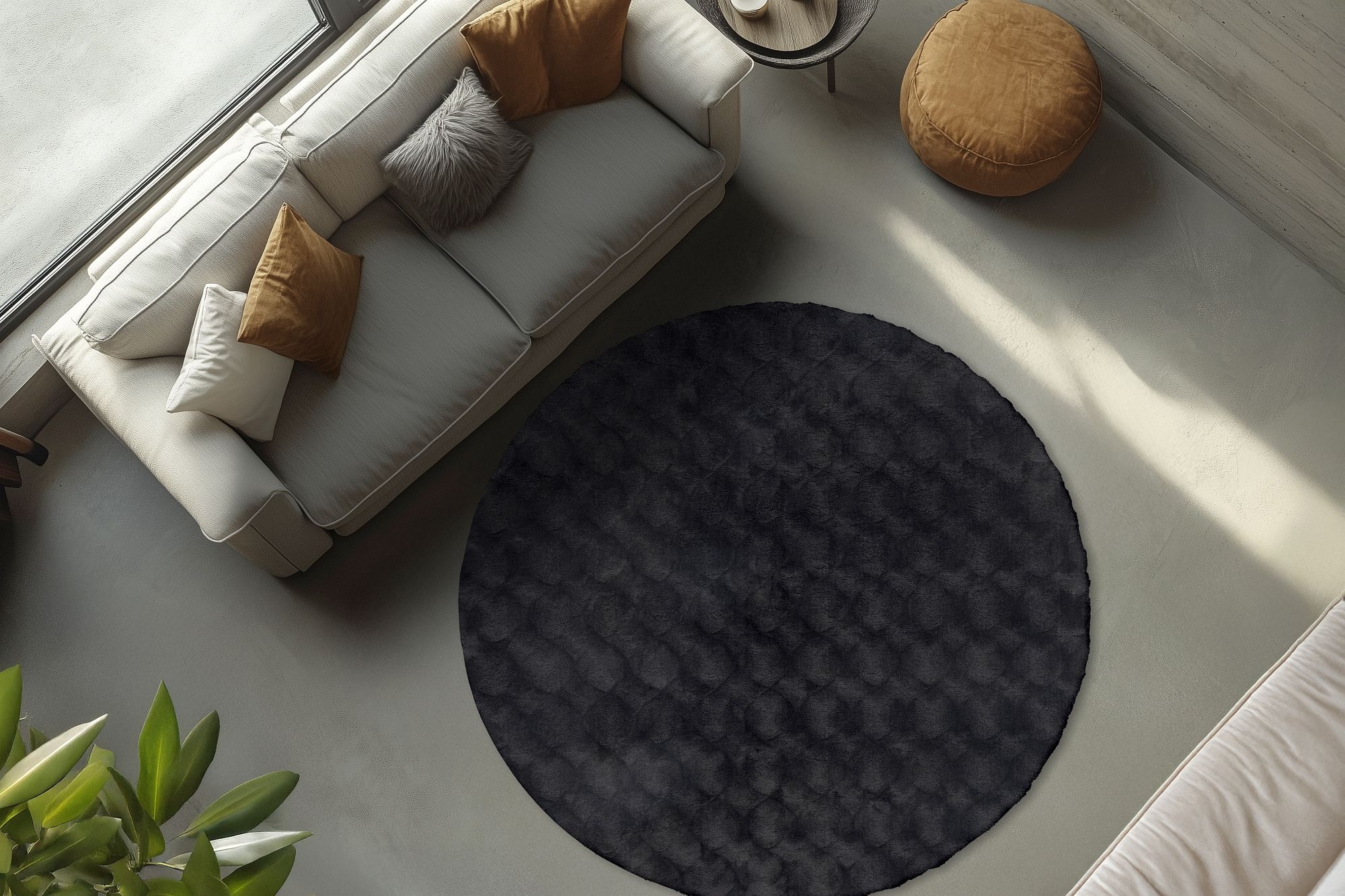 Obsession Teppich »Diamond Cut 800« rund 30 mm Höhe Uni Farben, Hoch-Tief Effekt, weich & kuschelig