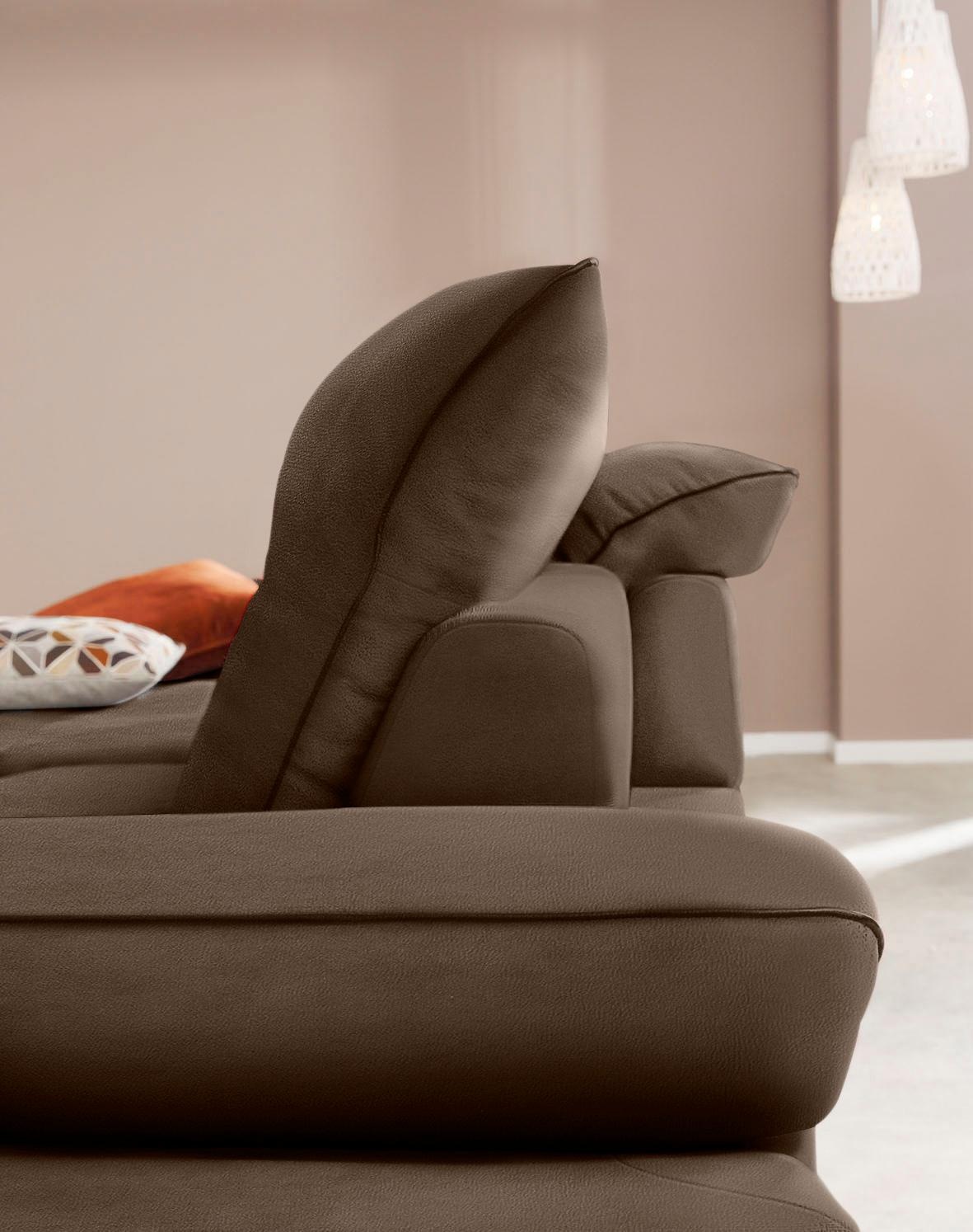 W.SCHILLIG Ecksofa »enjoy&MORE, Designsofa, elegant und bequem, L-Form«, Sitztiefenverstellung, Füße schwarz pulverbeschichtet, Breite 294 cm