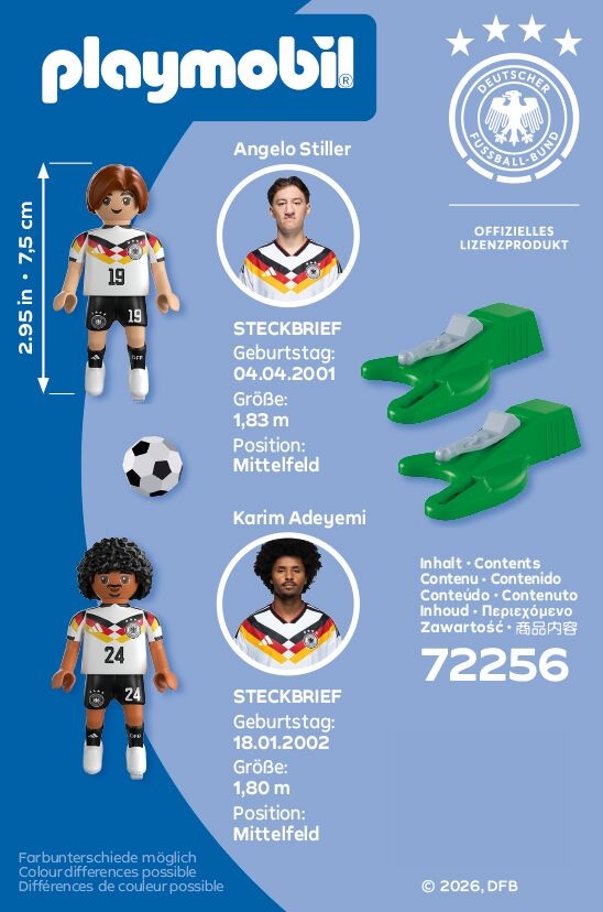 Playmobil® Konstruktions-Spielset »DFB Spielerset Adeyemi und Stiller (72256), DFB« Made in Europe