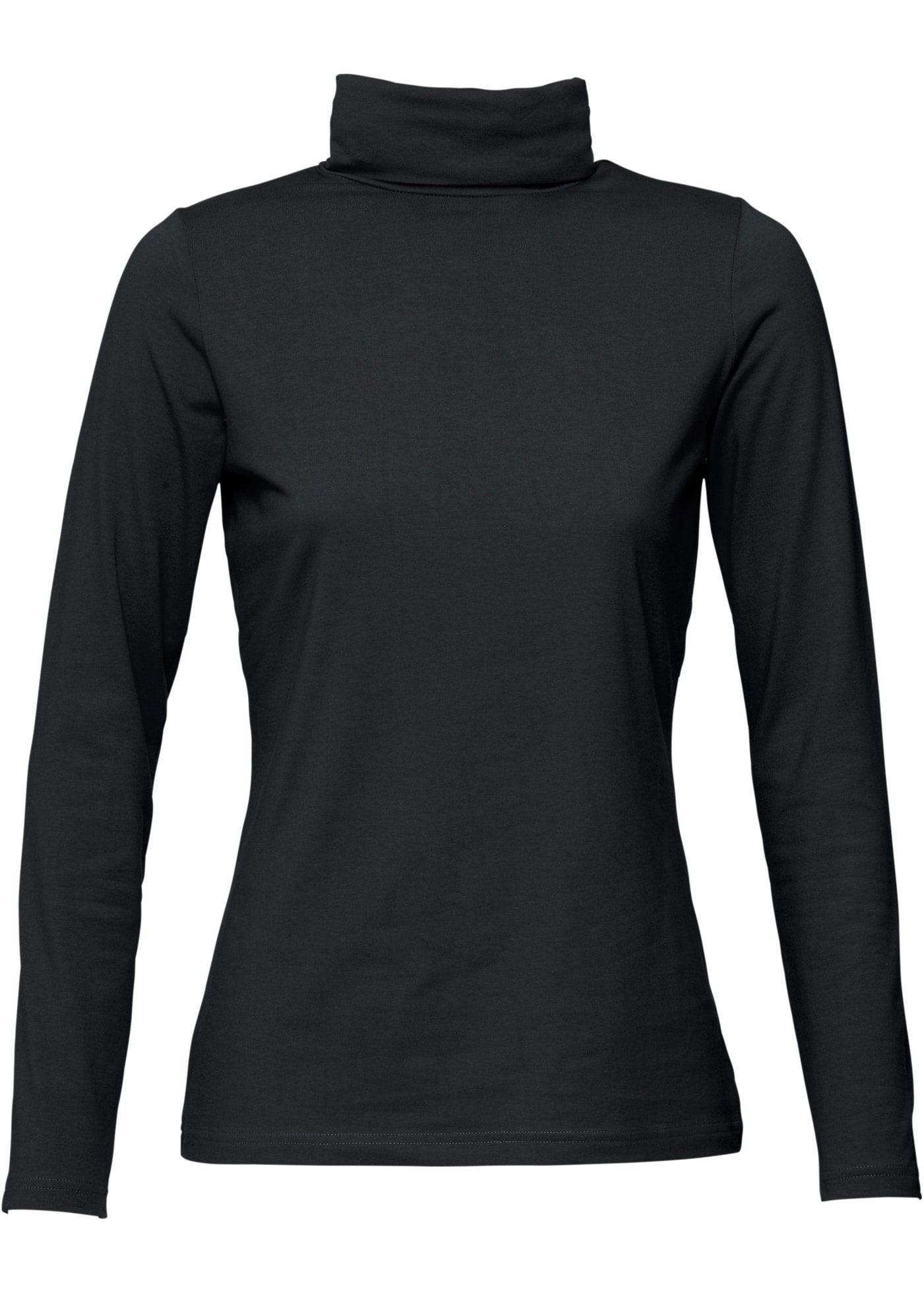 bonprix Langarmshirt »Langarmshirt mit reiner Baumwolle« schmale Passform, mit Rollkragen, ohne Verschluss