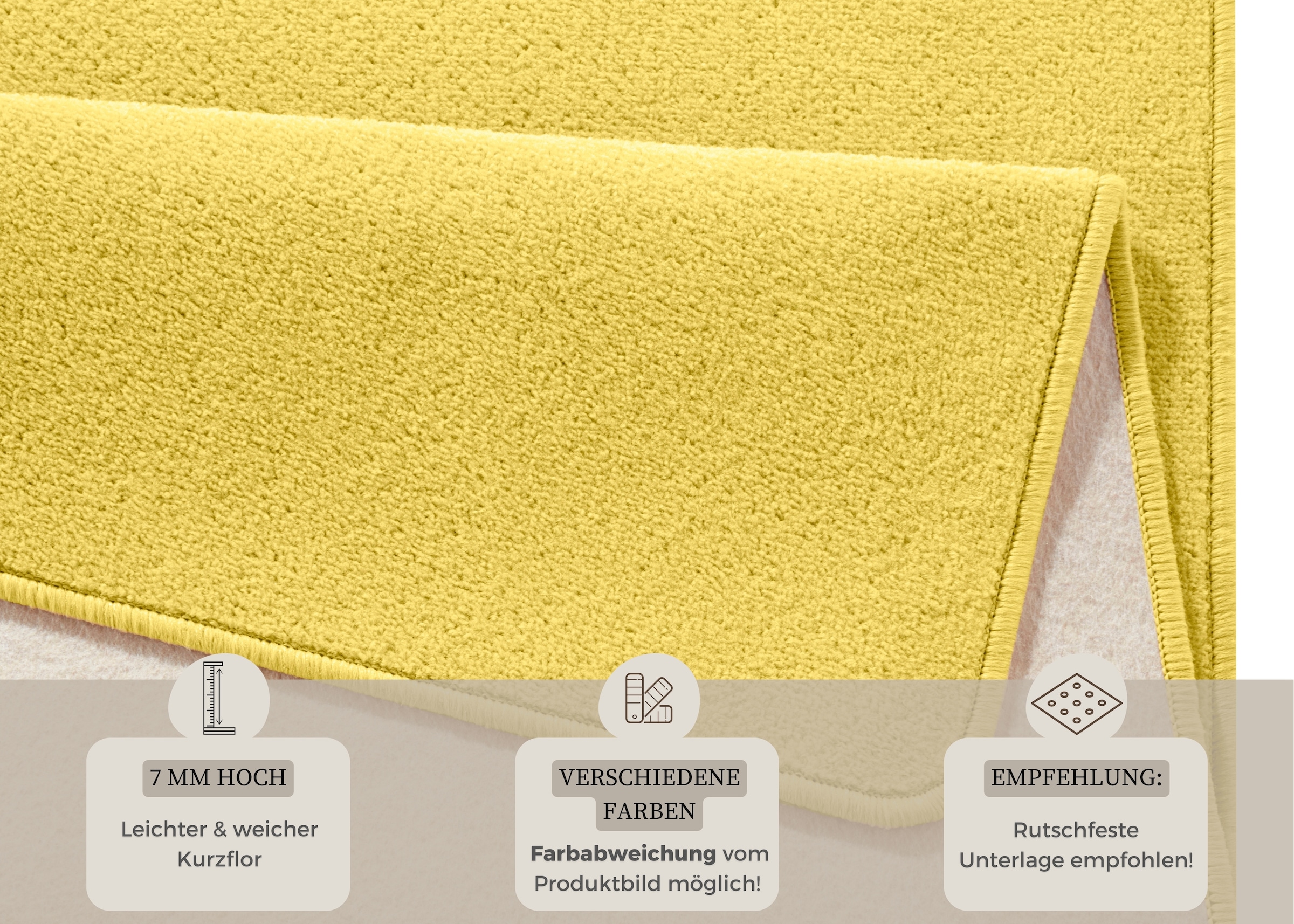 HANSE Home Bettumrandung »Fancy«, (3 tlg.), Unifarben, Bettvorleger, 3-teiliges Läufer-Set fürs Schlafzimmer