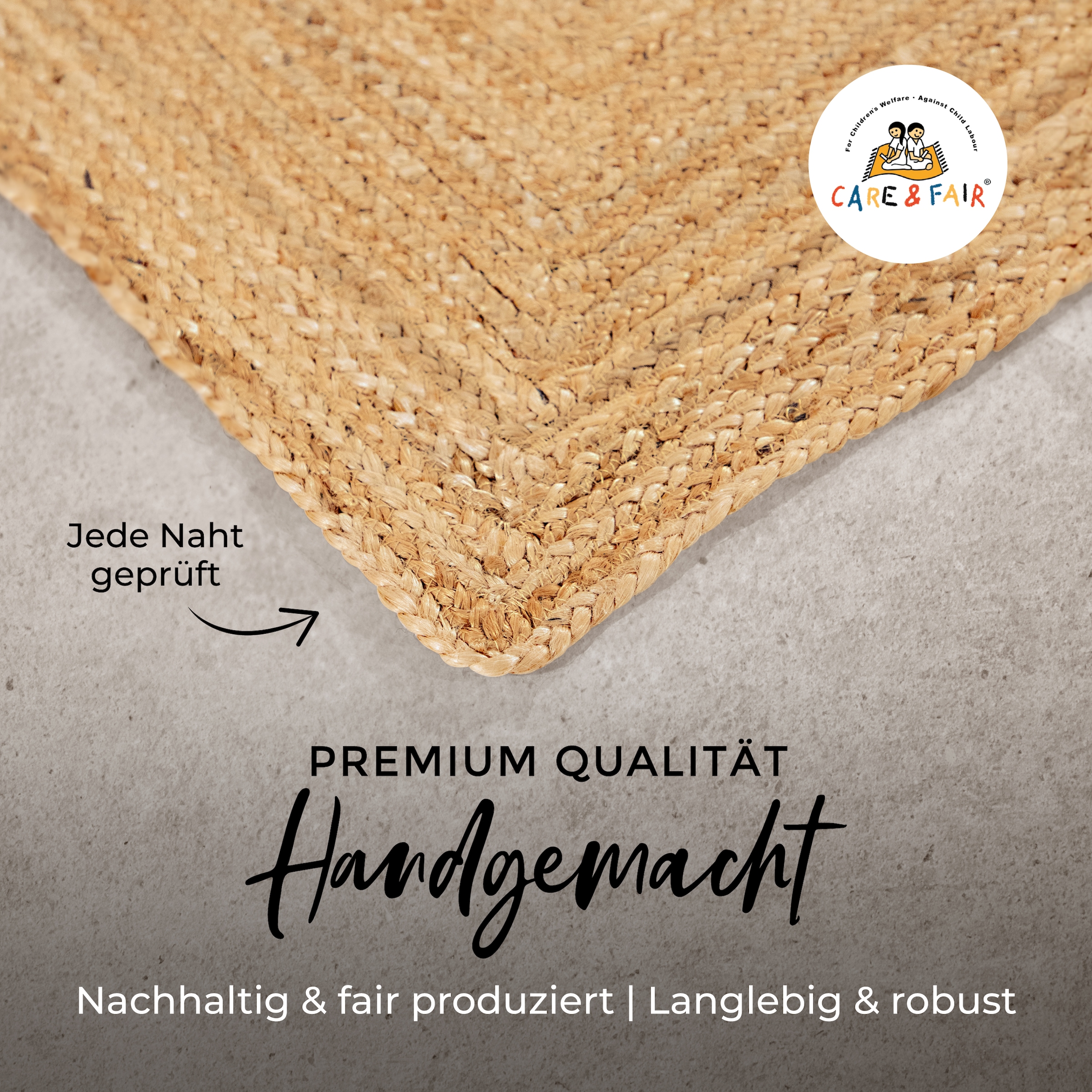 carpetfine Teppich »Nele Juteteppich Naturfaser« rechteckig 6 mm Höhe geflochtener Wendeteppich aus 100% Jute, quadratisch und als Läufer