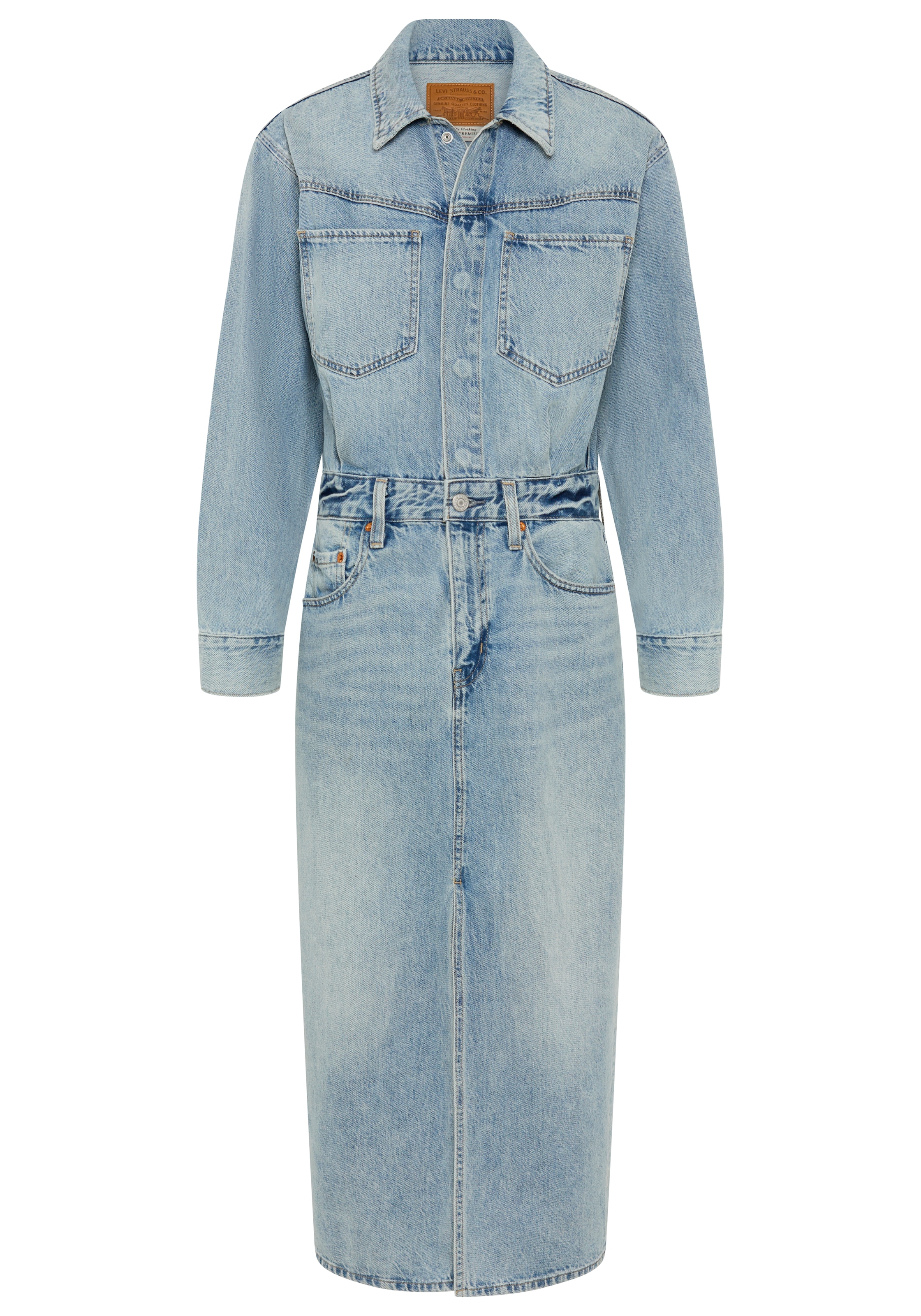 Levi's® Jeanskleid »WESTERN DENIM MID«, Denim-Midi-Hemdkleid