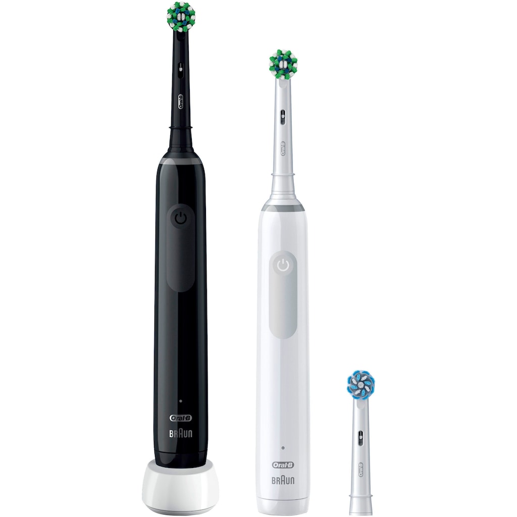 Oral-B Elektrische Zahnbürste »Pro 3 3900«, 3 St. Aufsteckbürsten, Doppelpack 3 Putzmodi