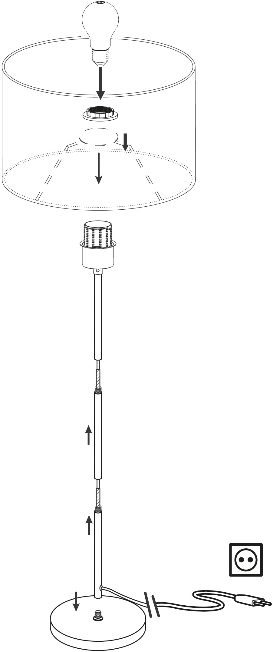 EGLO Stehlampe »MASERLO«, 1 flammig, Leuchtmittel E27 | ohne Leuchtmittel