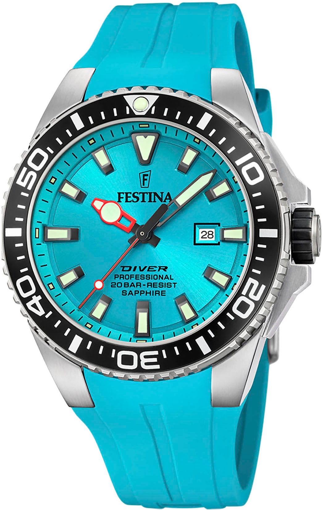 Festina Taucheruhr »The Originals/Diver«, Armbanduhr, Quarzuhr, Herrenuhr, bis 20bar wasserdicht, Silikonarmband