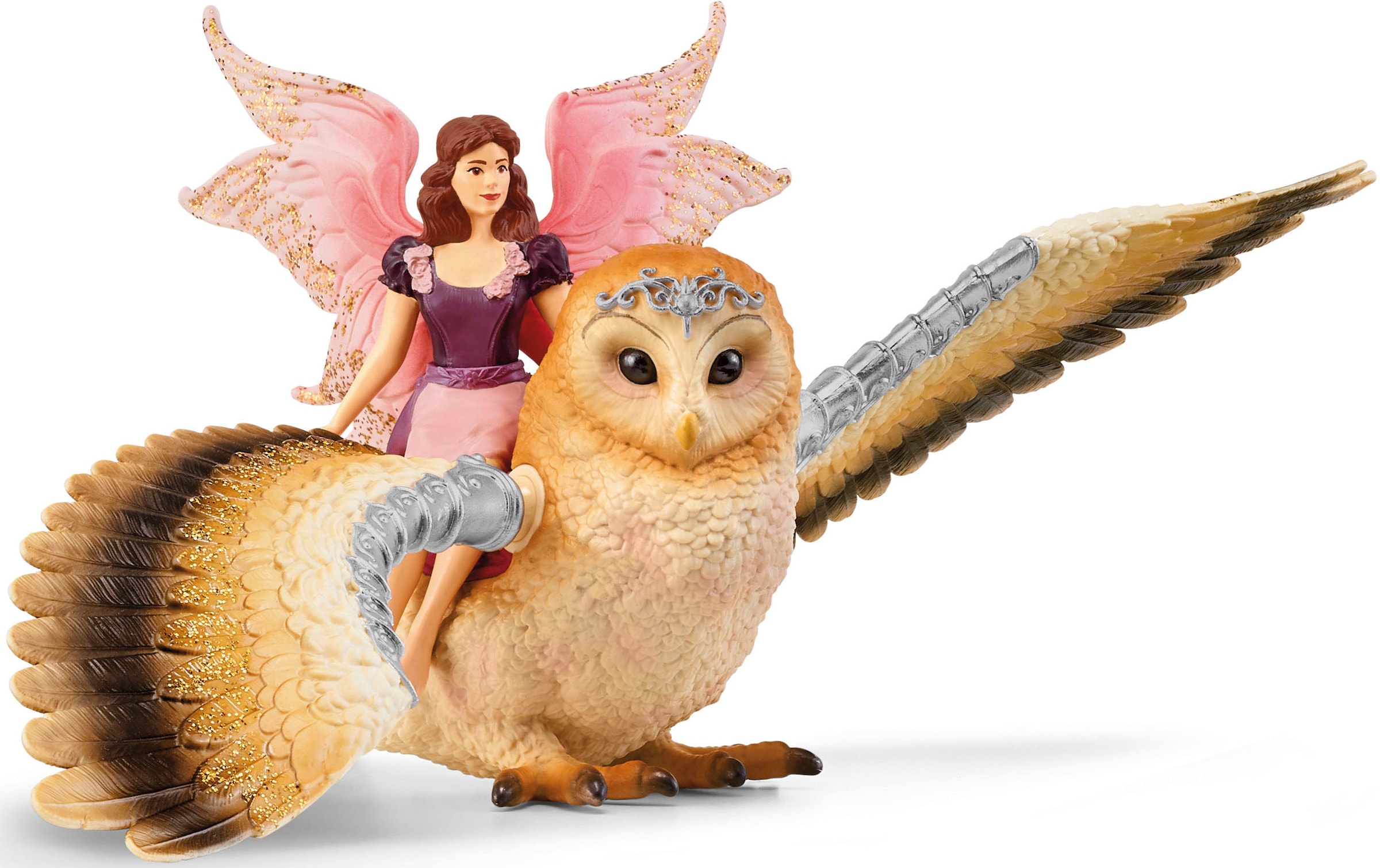 Schleich® Spielfigur »BAYALA®, Elfe auf Glitzer-Eule V2 (70789)«
