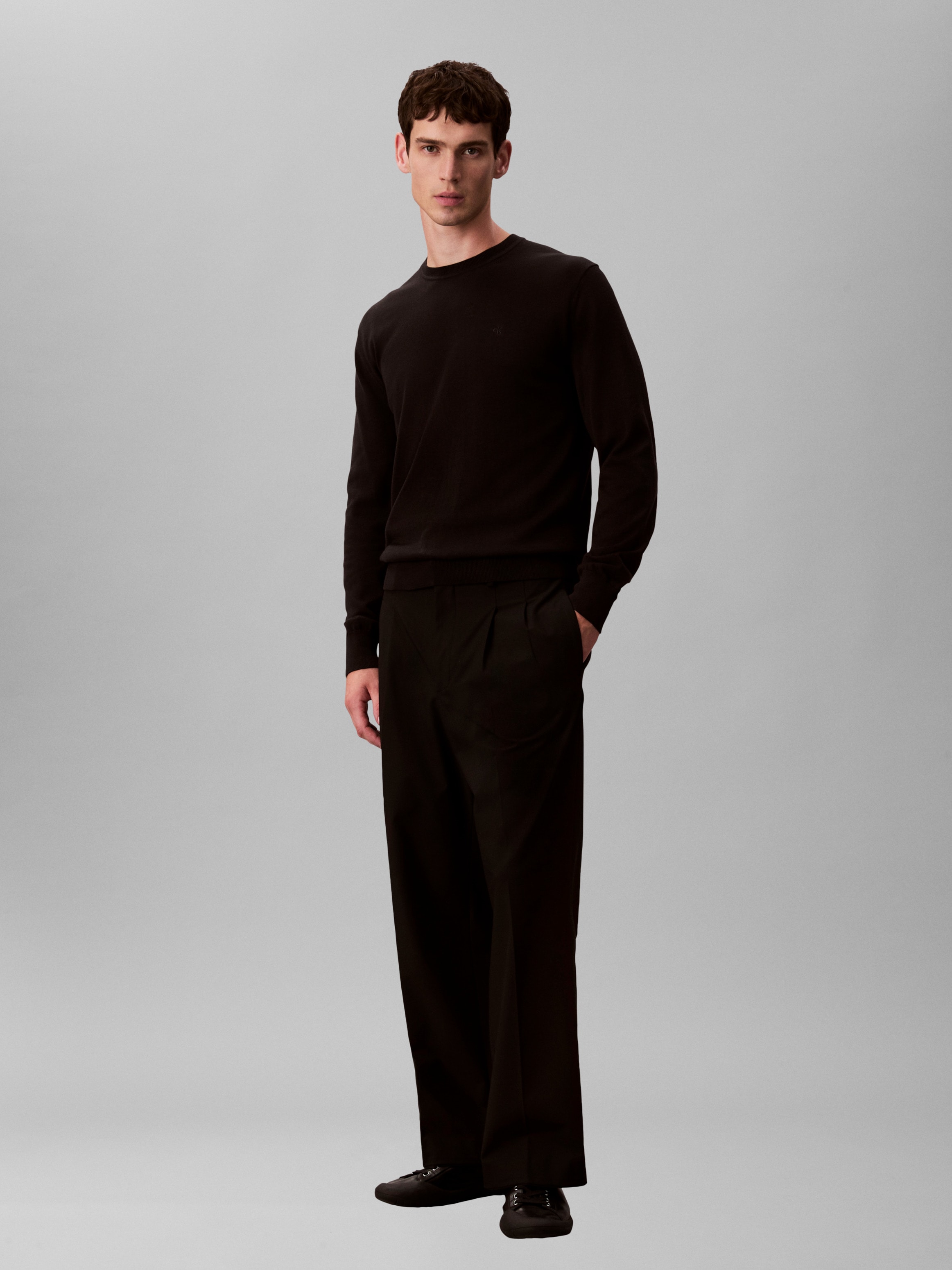 Calvin Klein Strickpullover »LS SUPIMA COTTON CREW 14GG« Mit Rundhalsausschnitt