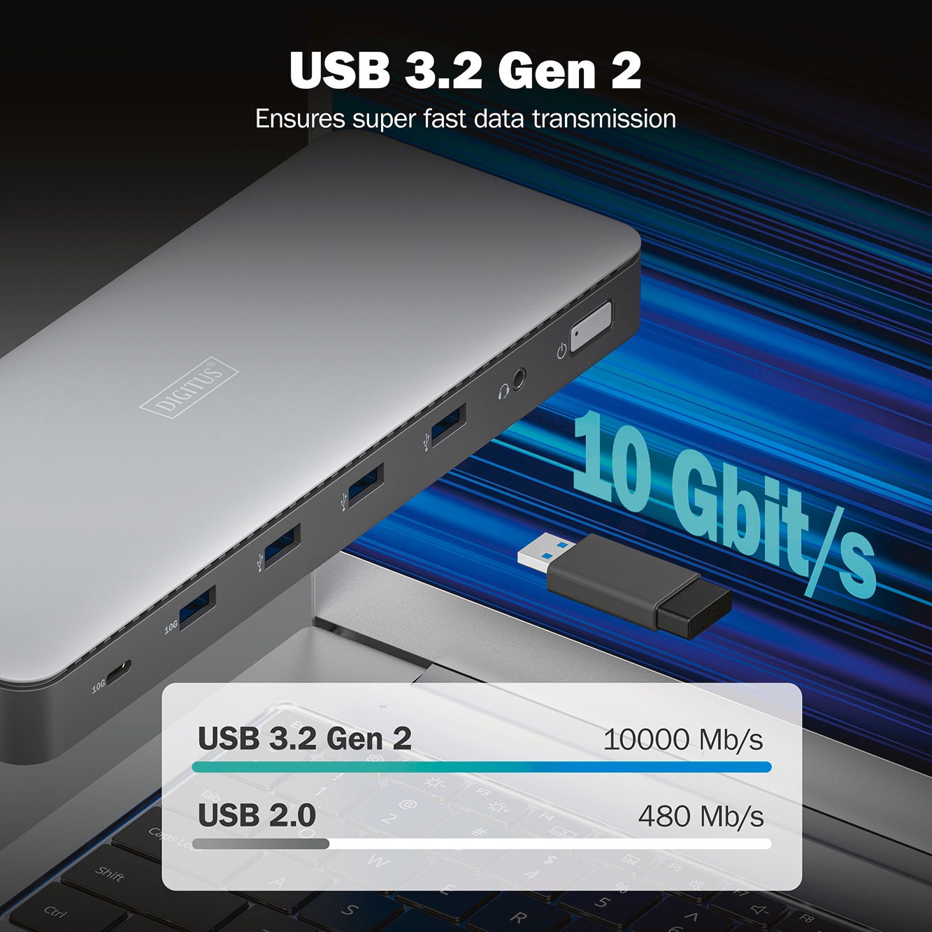 Digitus Laptop-Dockingstation »USB-C Docking Station, 13-Port, HDMI, USB, RJ45, SD«