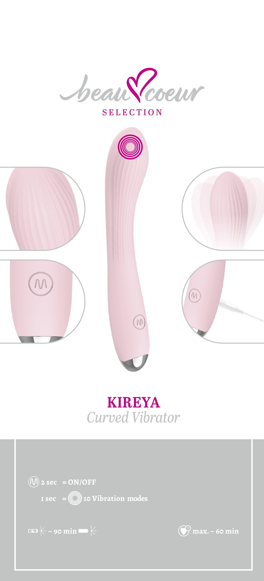 Beau Coeur Vibrator »Vibrator KIREYA Curved Vibrator«
