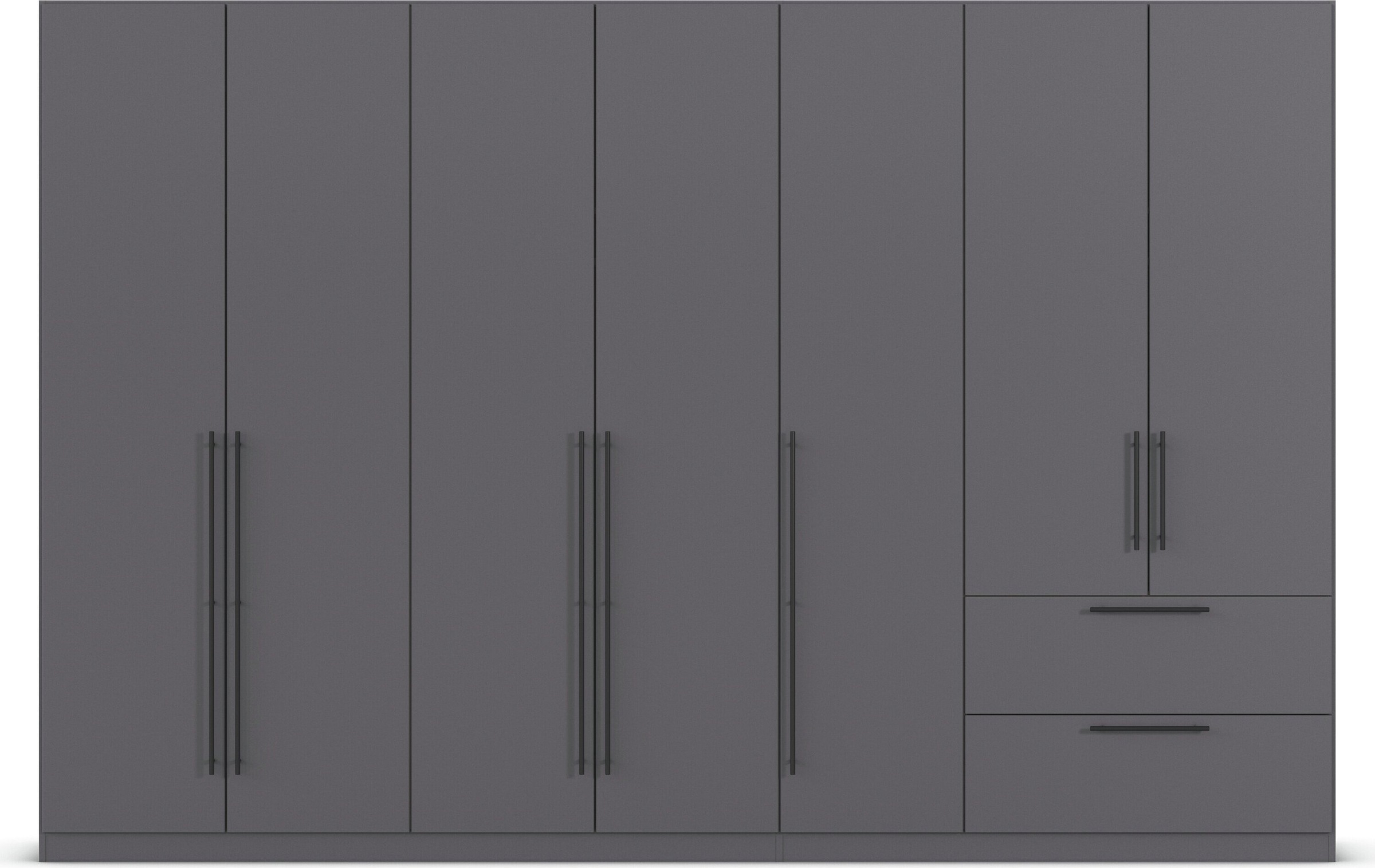 rauch Kleiderschrank »Drehtürenschrank Schrank Garderobe Wäscheschrank Schlafzimmer AVOLA«, (in 3 verschiedenen Ausstattungen BASIC/CLASSIC/PREMIUM), mit hochwertigen Stangengriffen aus Metall in Schwarz MADE IN GERMANY