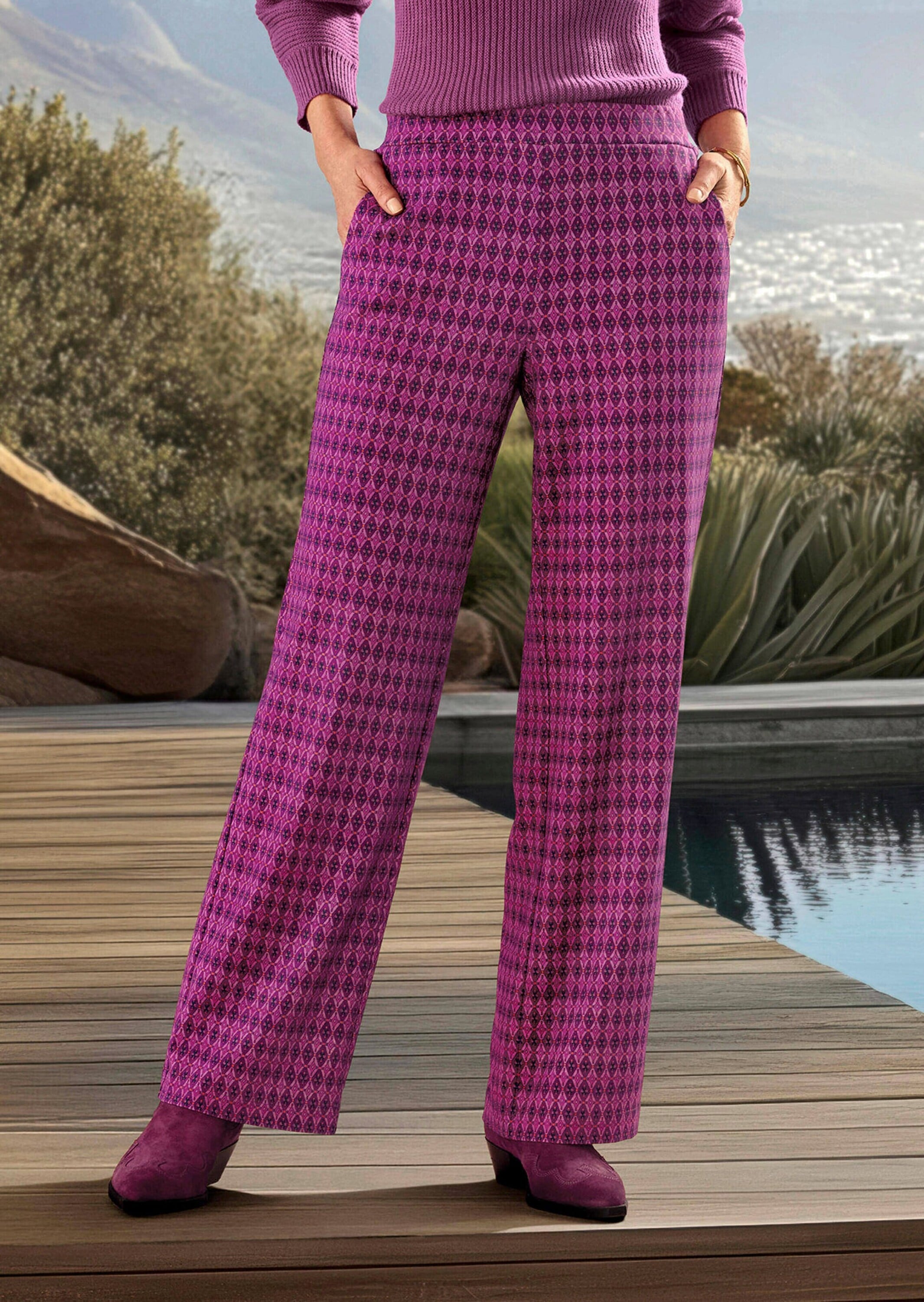GOLDNER Chinos »Kurzgröße Druckhose VERA«