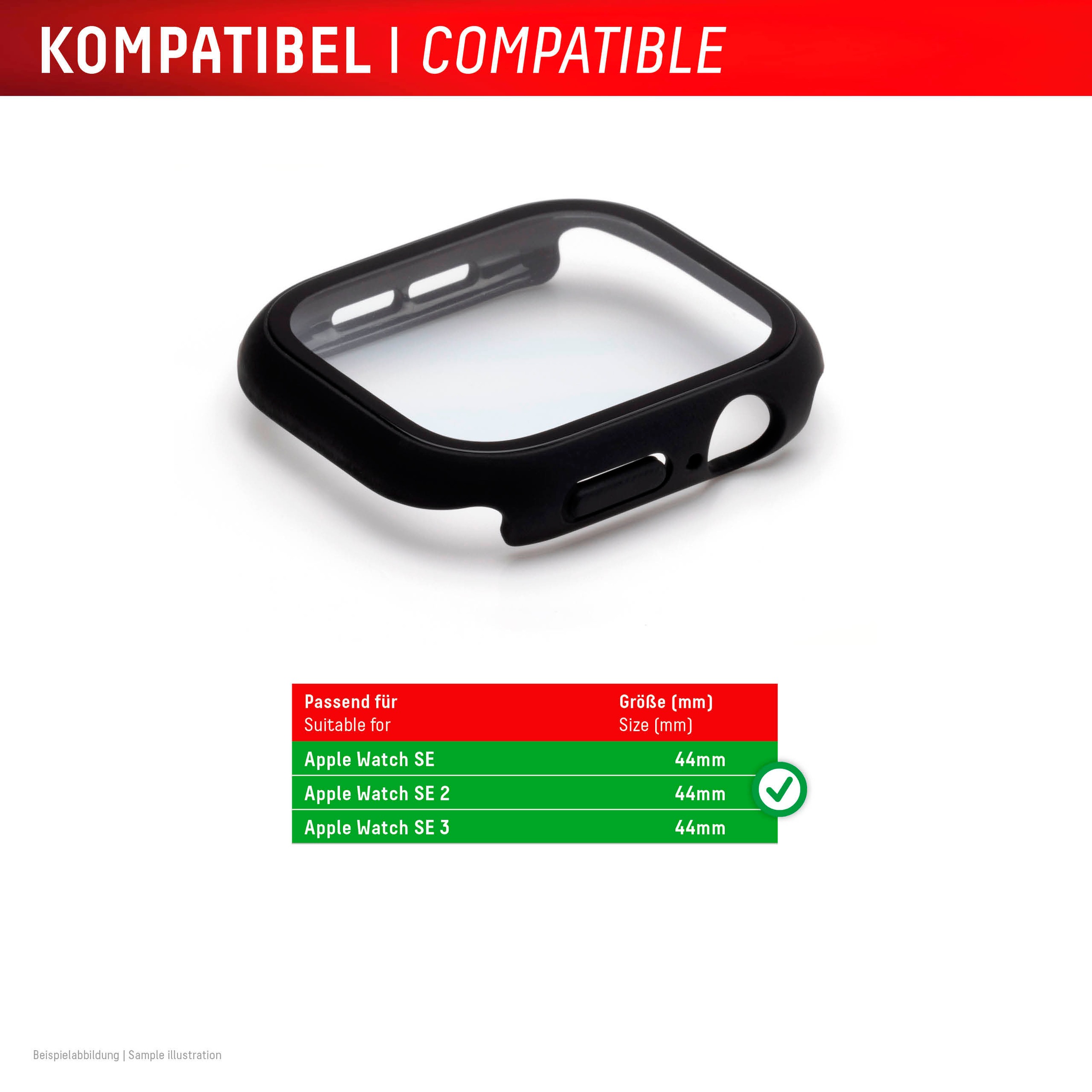 Displex Displayschutzglas »Smartwatch Glass All-In-One Protector Full Body« für Apple Watch SE 44 mm;Apple Watch SE 2 44 mm;Apple Watch SE 3 44 mm Displayschutzfolie, Schutzfolie, Bildschirmschutz, kratz- & stoßfest