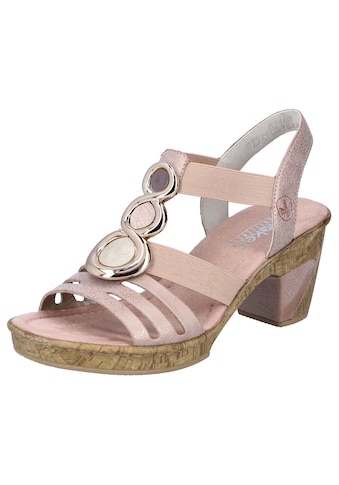 Sandalette, Sommerschuh, Sandale, Plateauabsatz mit Schmuck-Applikation