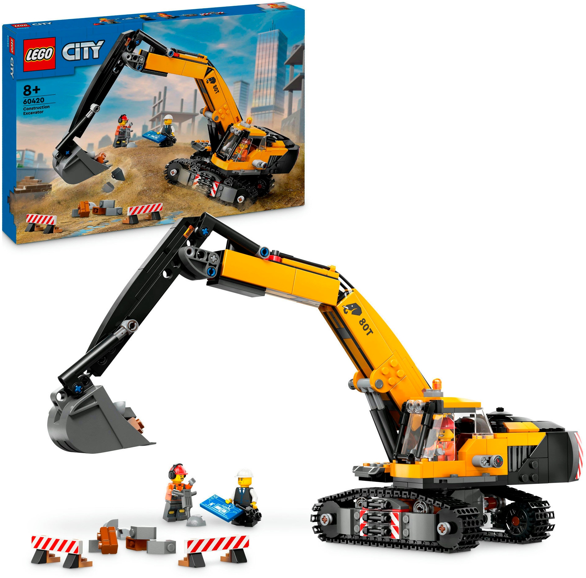Lego Konstruktionsspielsteine »Raupenbagger (60420), LEGO City« Made in Europe in bunt
