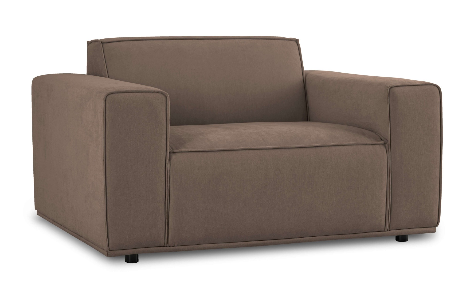 Home affaire Loveseat »Avelin, 1.5 Sitzer, 140 cm, Chenille, Struktur-Boucle«, mit Wellenunterfederung, Kedernaht, bodentief, Skandi-Design