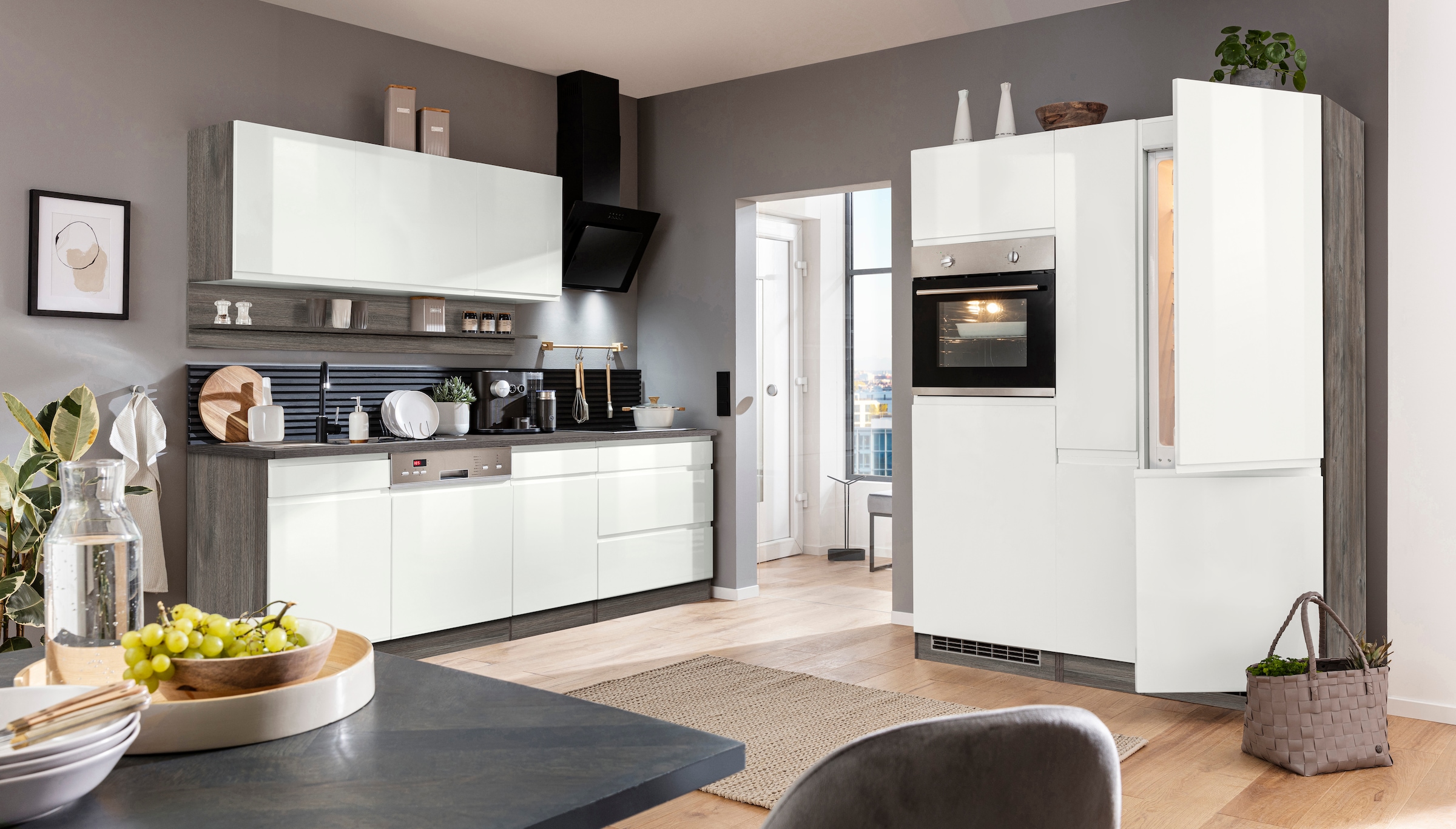 KOCHSTATION Küchenzeile »KS-Virginia« Breite 390 cm, ohne E-Geräte