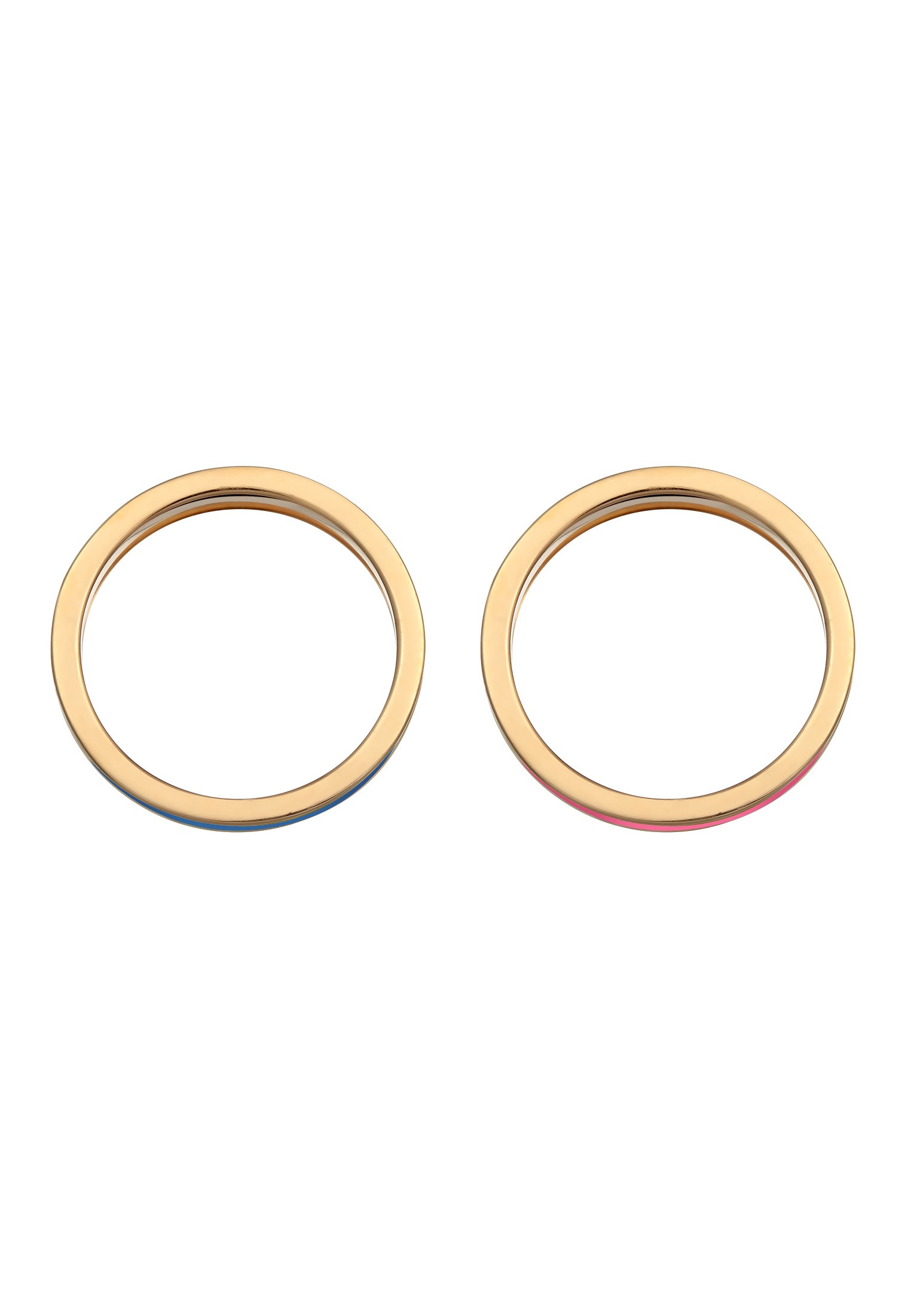 Elli Ring-Set »Ring Bandring Basic Emaille 2er Set 925 Silber«