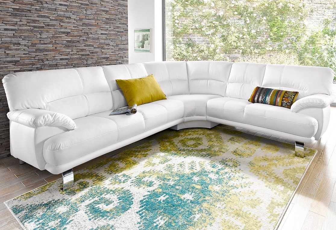 TRENDMANUFAKTUR Ecksofa »Cecilia in italienischem Design, modern und komfortabel, L-Form«, bequeme Armlehnen, mit langem Schenkel