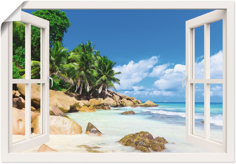 Artland Wandbild »Fensterblick - vom OTTO Shop im als Poster versch. Online oder Fensterblick, Pier«, Leinwandbild, St.), (1 in Größen Wandaufkleber