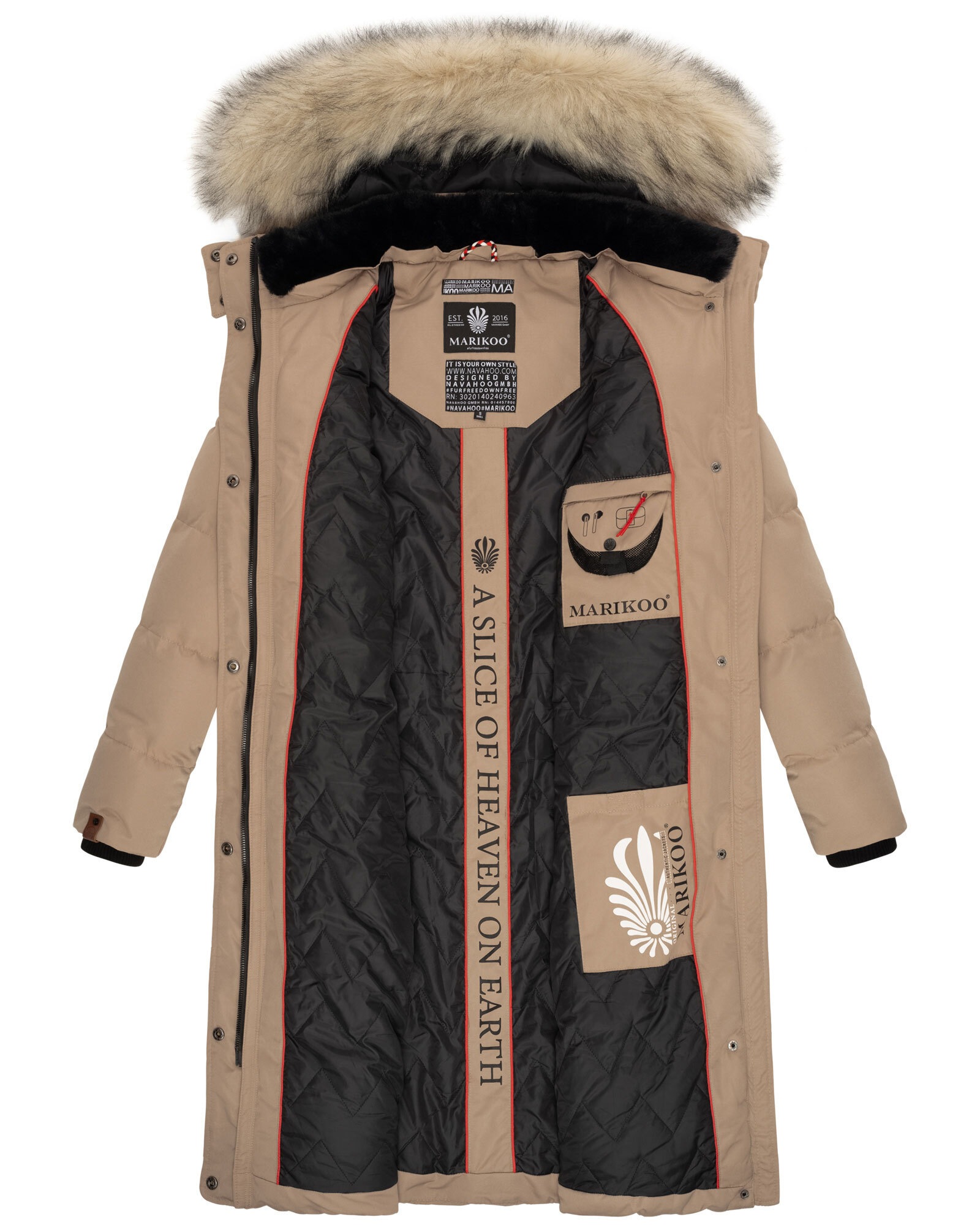 Marikoo Winterjacke »Marikoo Schneesternchen Damen Winter Steppjacke B890«