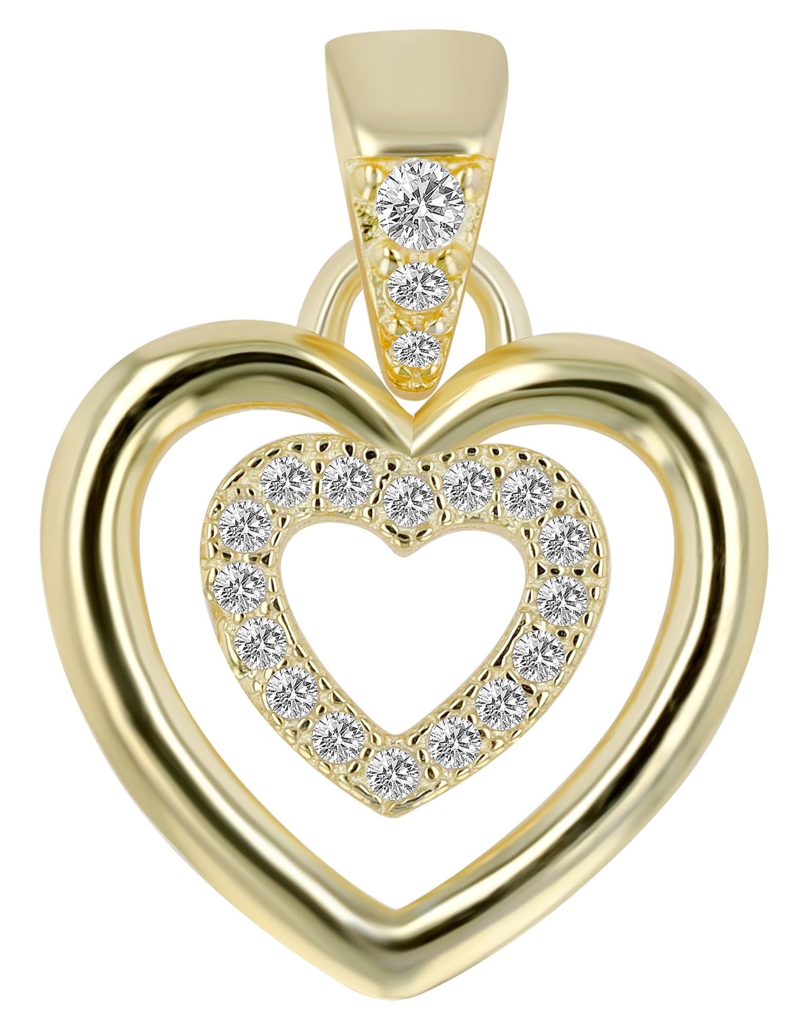Adelia´s Herzanhänger »Damen Anhänger ¿ Herz Herzanhänger aus 925 Silber mit Zirkonia«