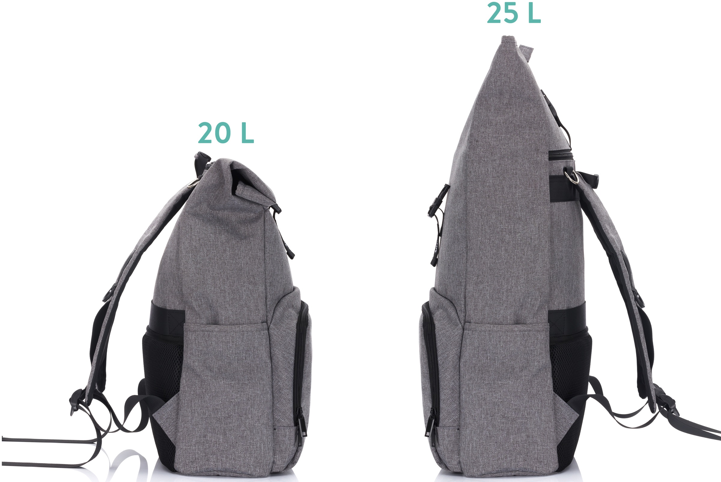 Fillikid Wickelrucksack »Tokio, grau melange«, mit Wickelauflage und Volumenerweiterung