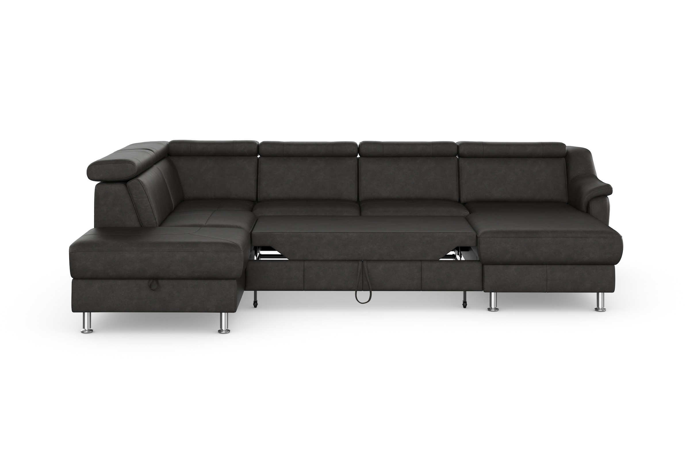 sit&more Wohnlandschaft »Freetown U-Form«, Kopfteilverstellung und Federkern, wahlweise mit Bettfunktion