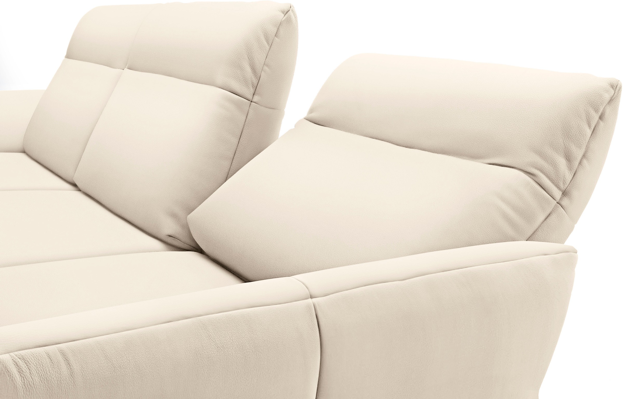 Creation BY ROLF BENZ Ecksofa »CR.460«, Sockel in Nussbaum, Winkelfüße in Umbragrau, Breite 298 cm