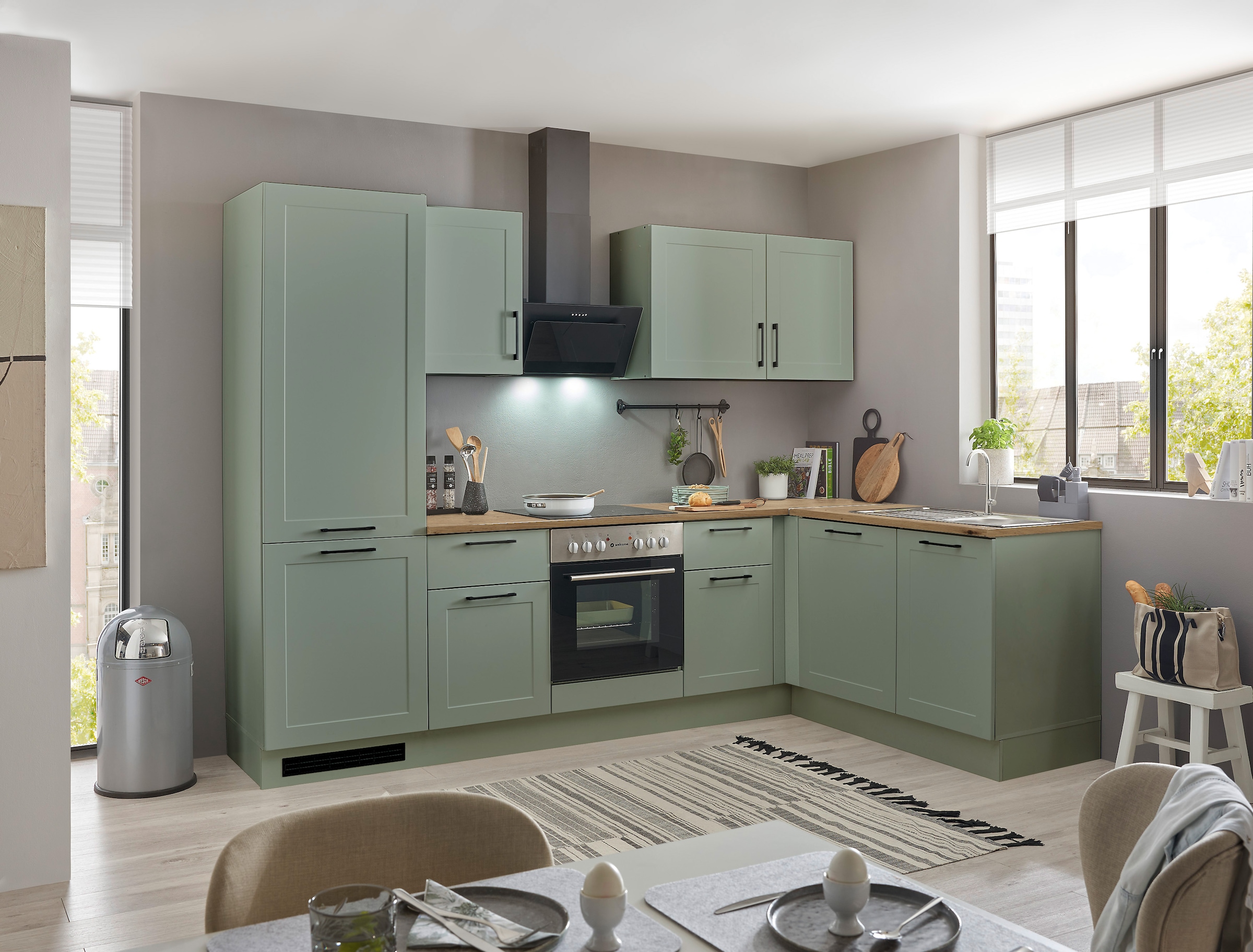 BASIC by Balculina Winkelküche »Marsi« Stellmaße 280x175 cm, wahlweise mit E-Geräten, mit Soft-Close-Funktion