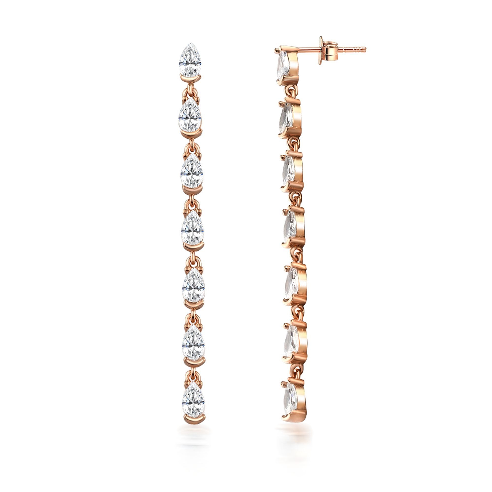 dKeniz Paar Ohrhänger »925/- Sterling Silber rosevergoldet Glänzend 5cm Z«