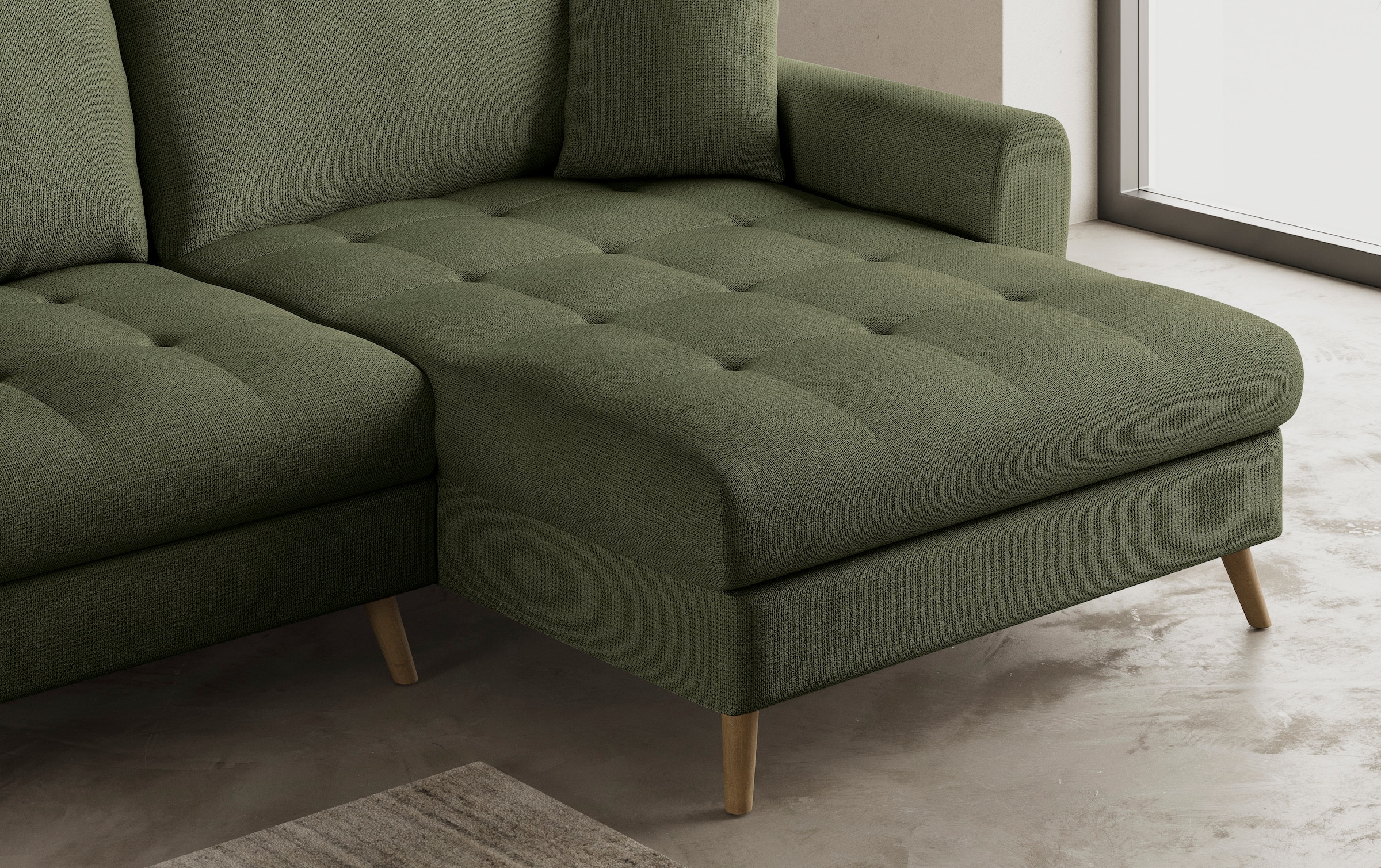 Mr. Couch Ecksofa »Blackburn II L-Form« Wahlweise mit Kaltschaumpolsterung bis 140 kg belastbar