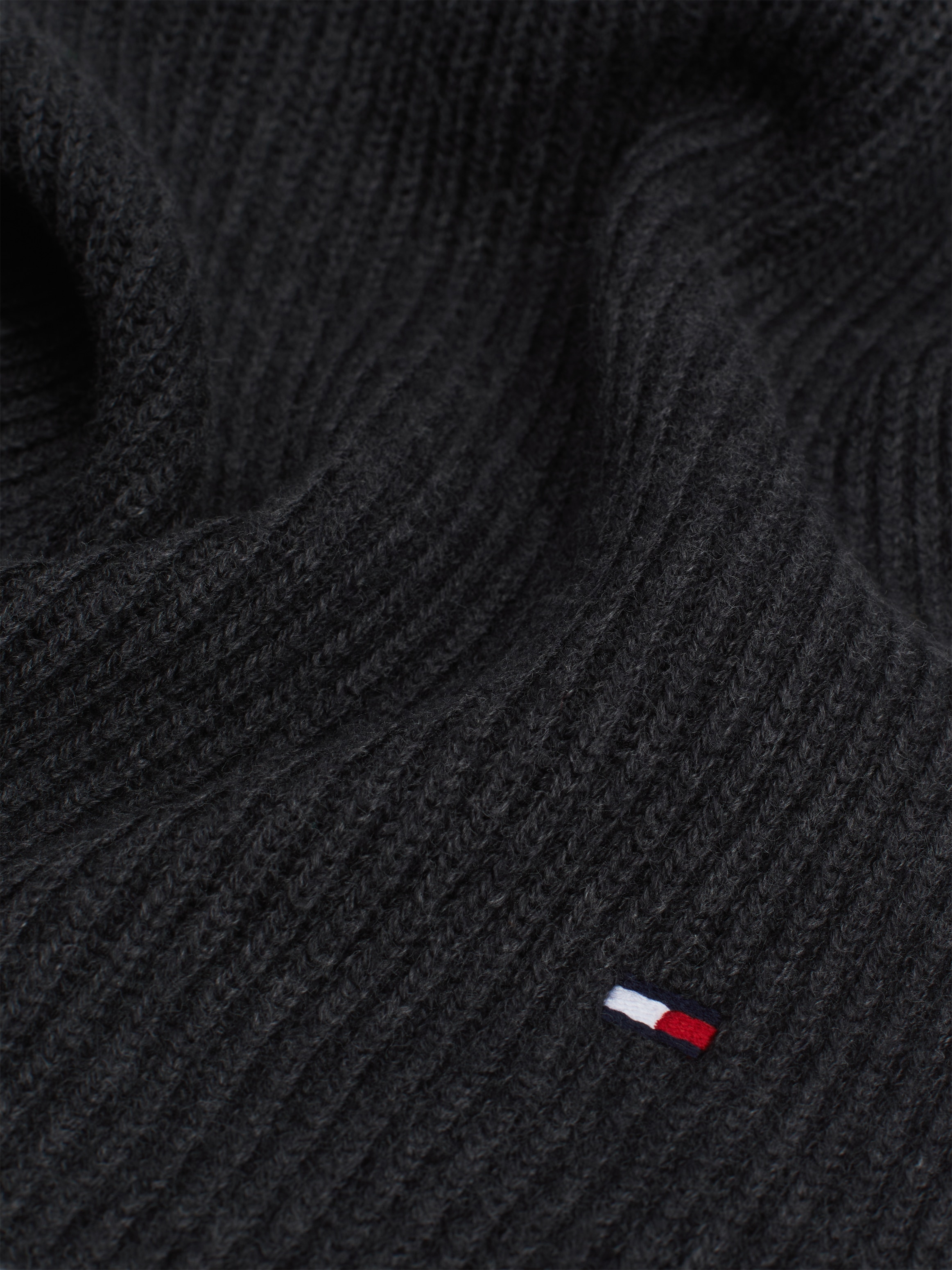Tommy Hilfiger Strickschal »TH FLAG PIMA COTTON CASH SCARF«, mit Logostickerei