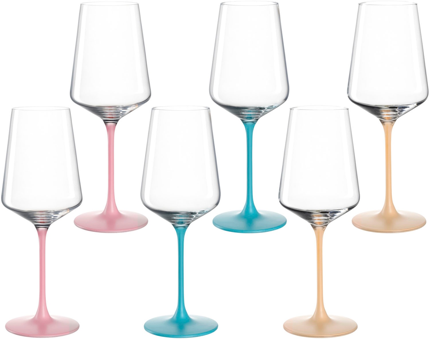 LEONARDO Weinglas »Kelchglas BRERA, 400 ml, farbig sortiert, 6er-Set«, (Set, 6 tlg.), spülmaschinengeeignet