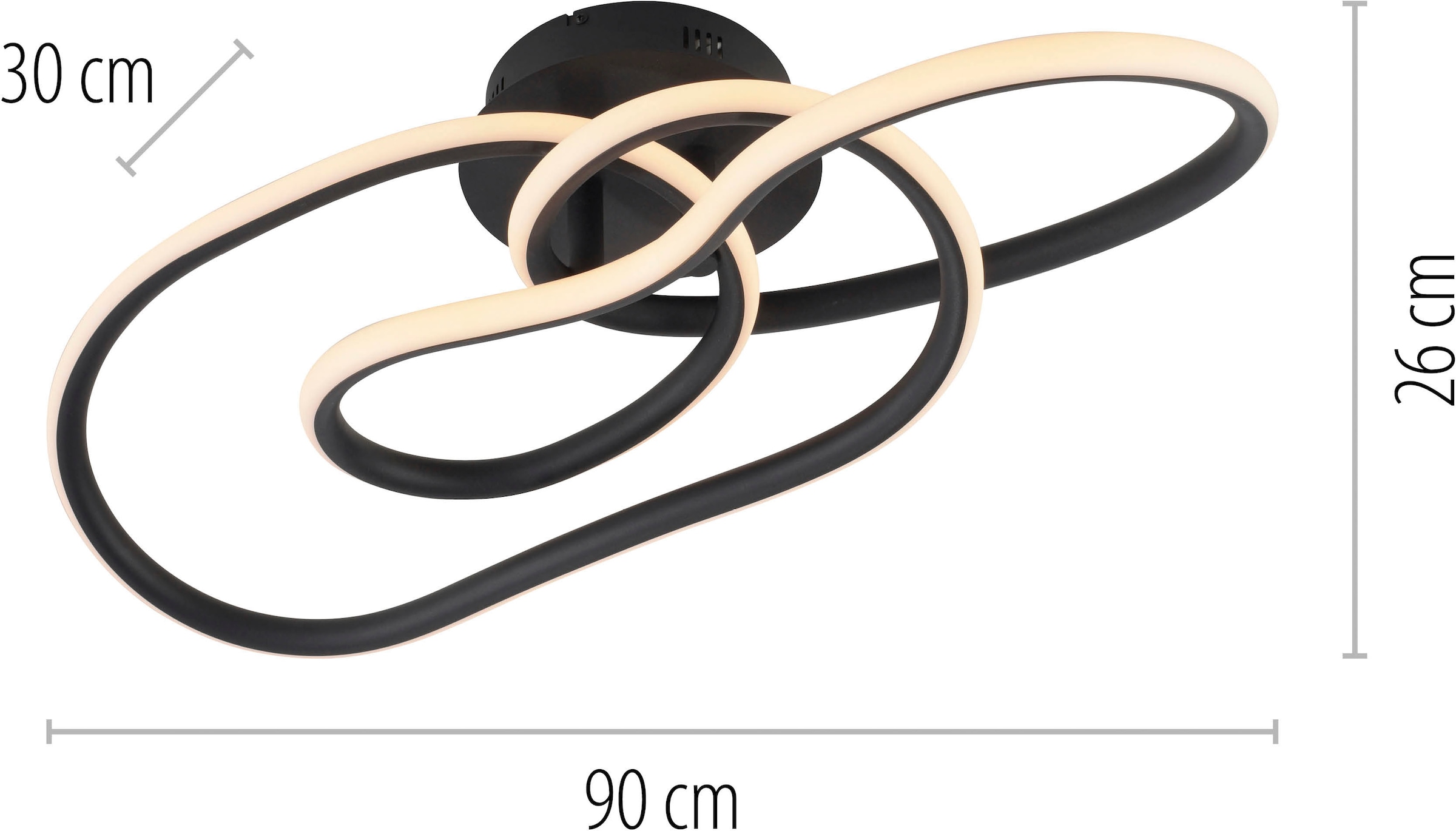 Paul Neuhaus LED Deckenleuchte »TWIST« LED-Board 1 Stk. Warmweiß Stufenlos dimmbar über Lichtschalter, Memoryfunktion