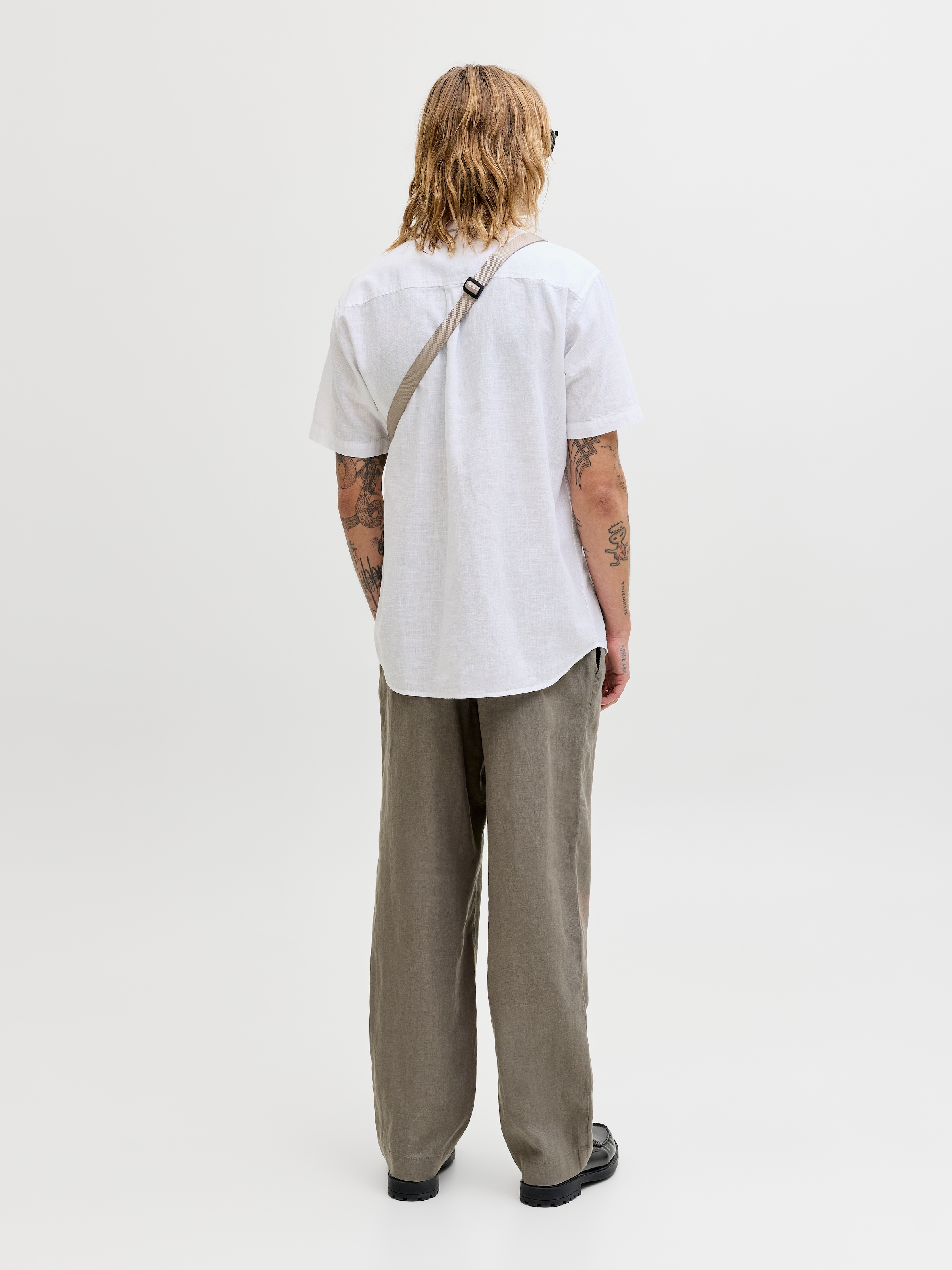 Jack & Jones Kurzarmhemd »JJESUMMER LINEN BLEND SHIRT S/S SN« Baumwolle mit Leinen, regular fit